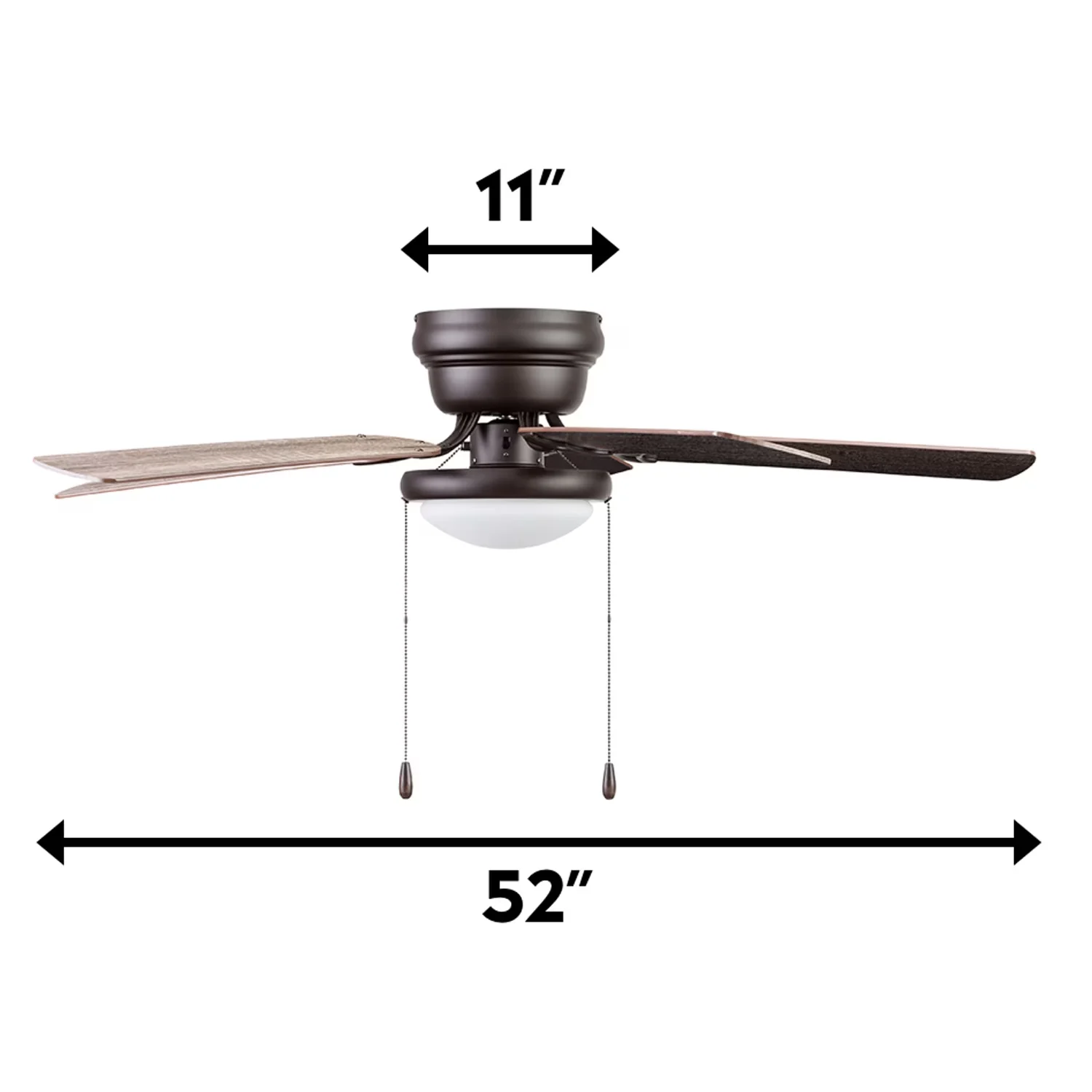 Ceiling Fan Classic with LED, Farmhouse - Frosted Glass Black E26 for Home and Office Model 7C7430