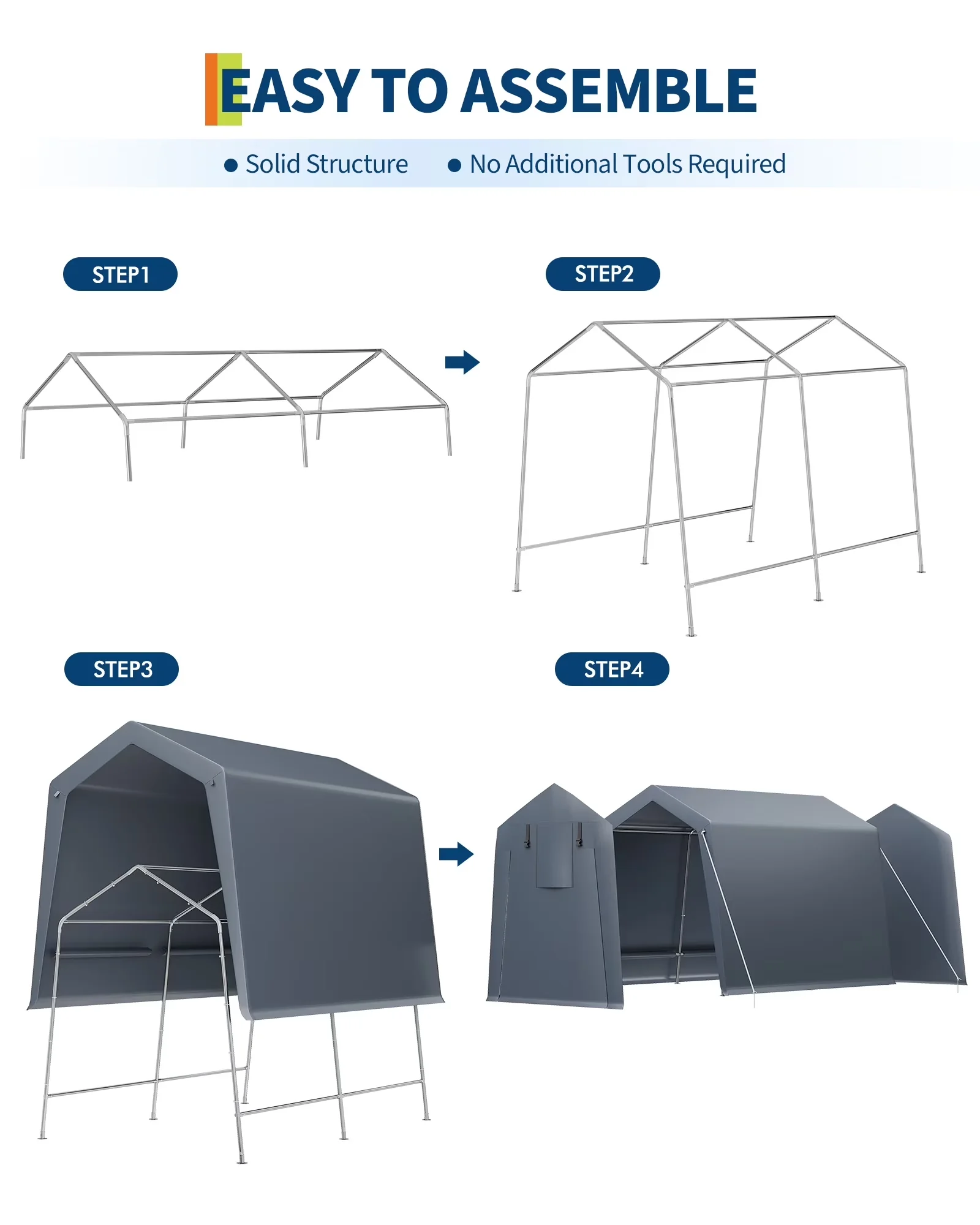 Shed Premium with Uv Resistant, Waterproof, 7x10Ft Portable Outdoor Storage - Pe Tarp Model 15CFE3