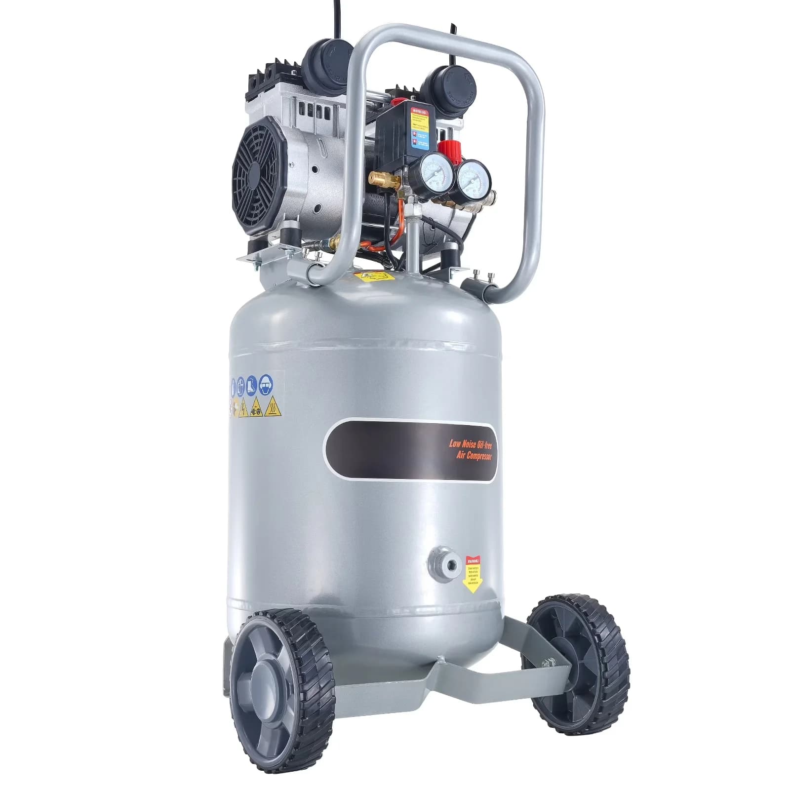 Air Tools Compressor Sleek with Suitable, 2HP 4.6 SCFM@90PSI Oil-Free, 13 Gallon Capacity - Dark Steel Plate, Aluminum Model 89F0BF