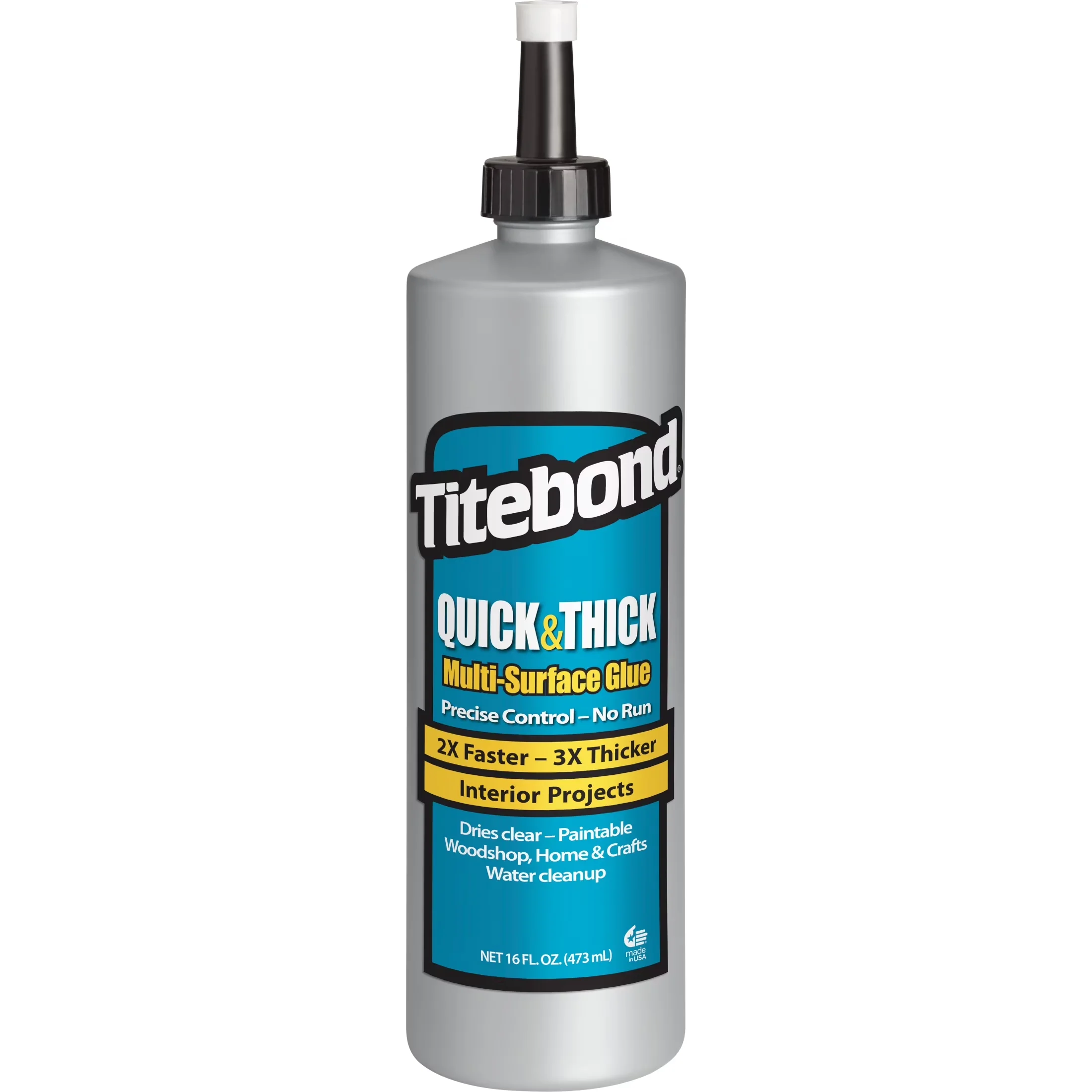 Compact Adhesives Glues In Paint Supplies Tool with 16 Oz Quick And Thick Wood Glue, Finishes do not affect the glue - Clear 16 FL OZ Model 9AB6ED