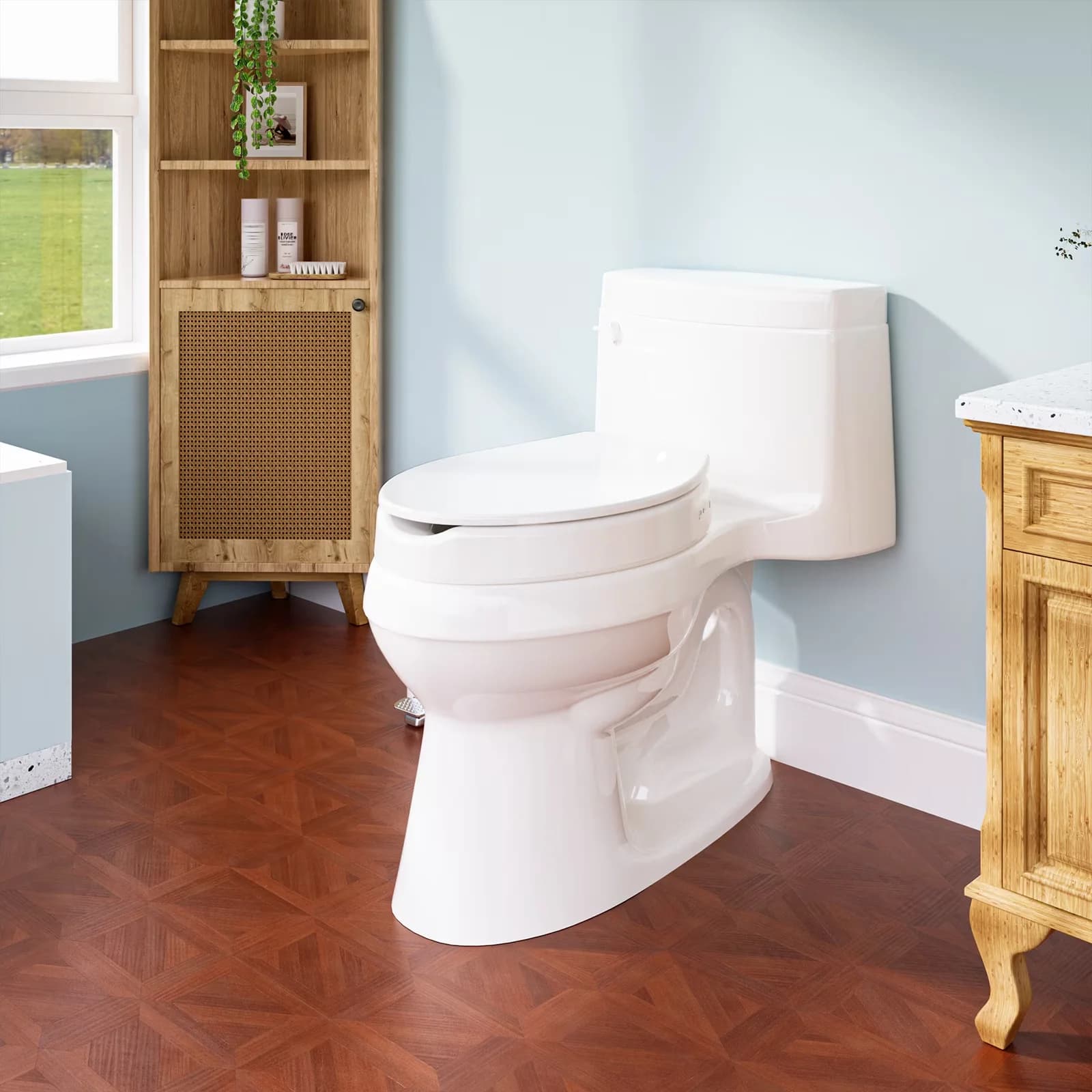 Premium Toilet Seats And Lid with Control Panel, Bacteria Resistant - Abs White Model 4E2E18