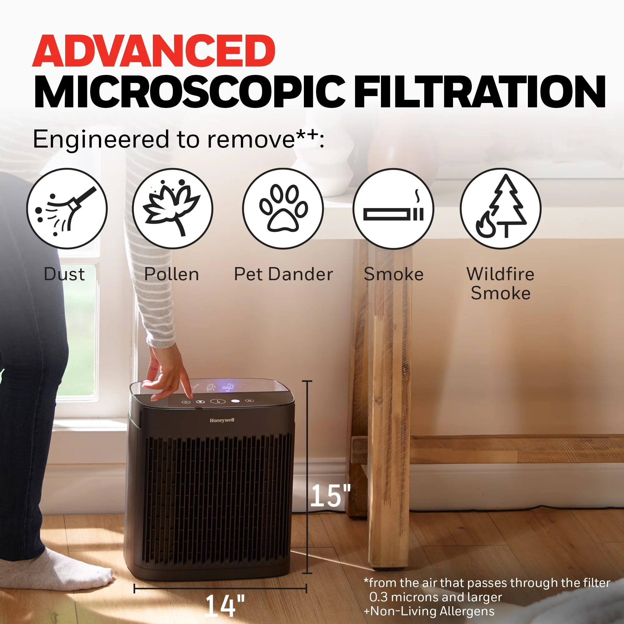Air Purifier Quality with Filter Change Indicator, Variable Speed, 900 Sq ft HEPA for Home - Model 818B24
