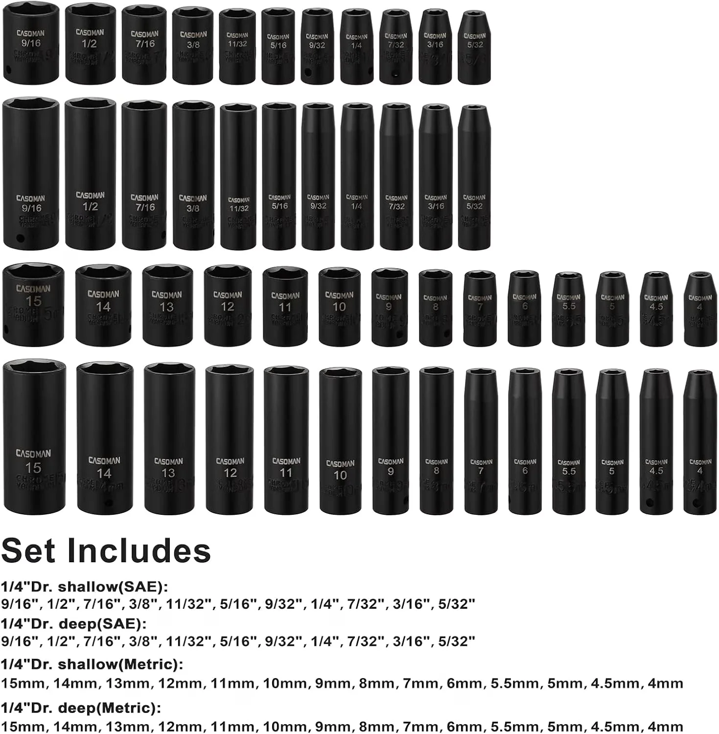 Hand Tool Set Essential with 50-Piece, SAE/Metric - Chrome Vanadium Steel Model B98973
