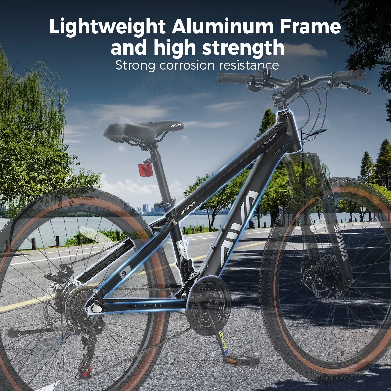 Efficient Mountain Bike with Adjustable Seat Height, Lightweight - Black Model 9EDDCB