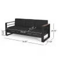 Outdoor Sofas Sectional Sleek with Contemporary, Rust Resistant, 76.5 x 27.5 x 24.75 inch - Black Model 5FB6B0