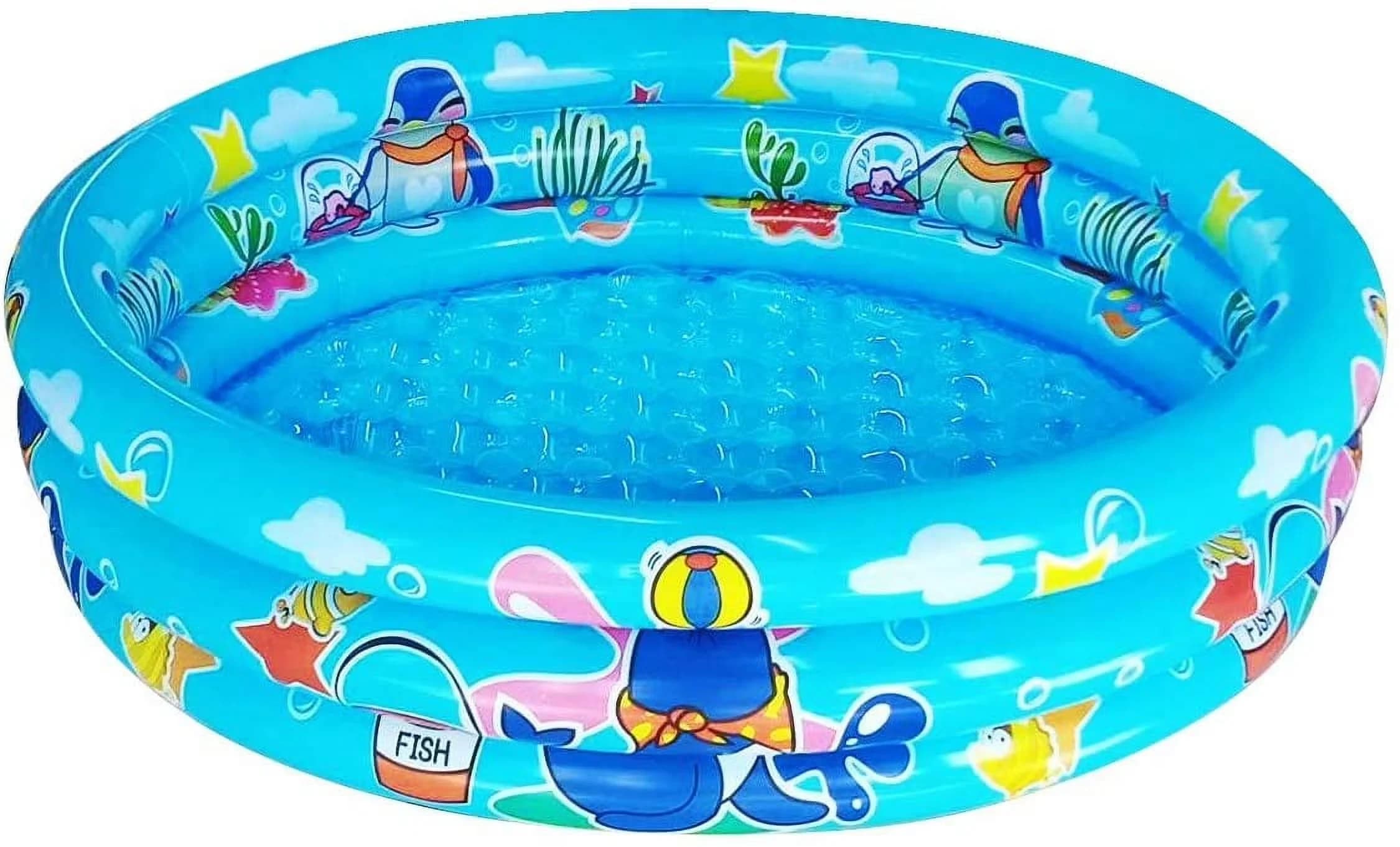 Inflatable Pool Quality with Kids, Blue Swimming, Padded Bottom - Blue Model D58B71