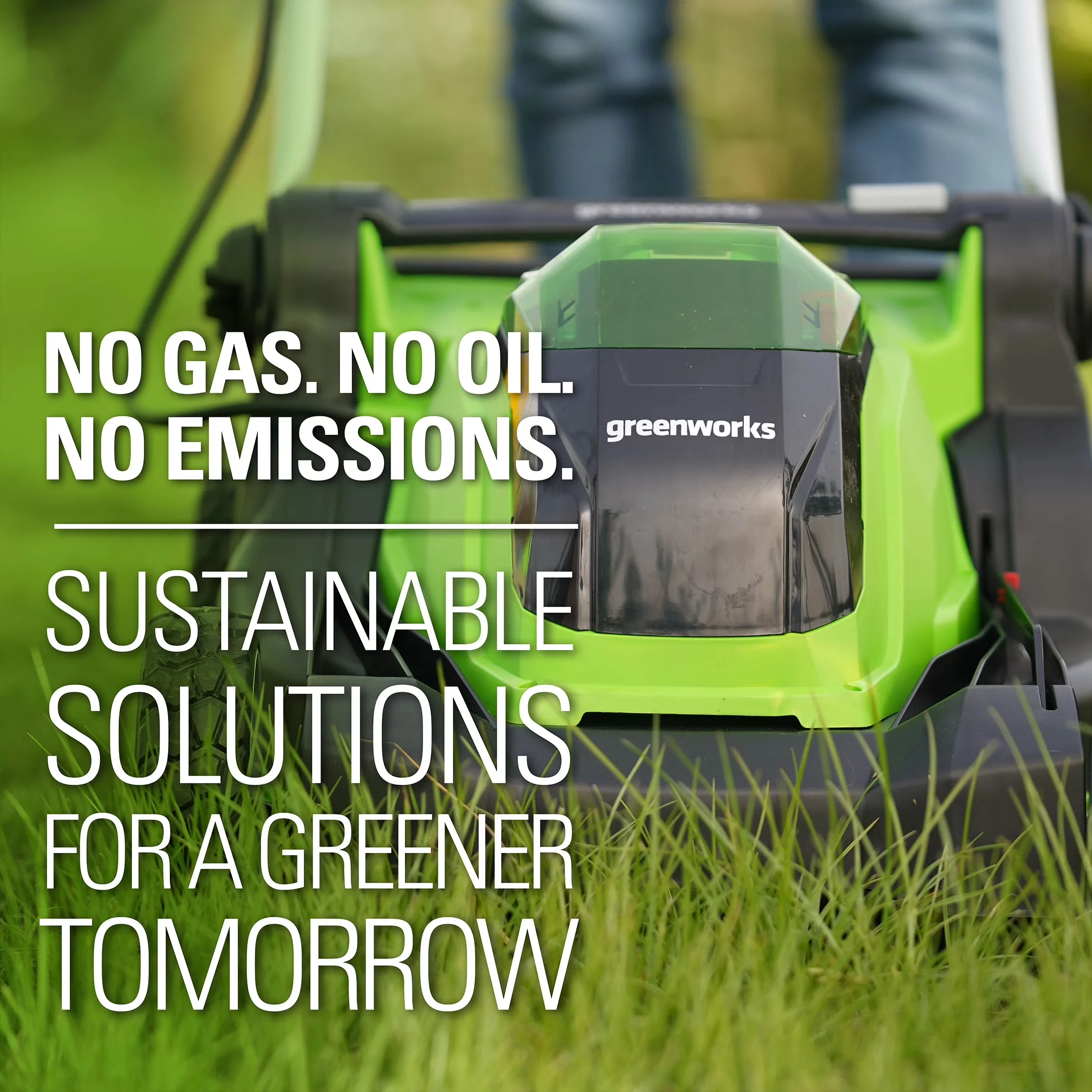 Sleek Push Mower with Battery, 40V, 40V 17" Cordless Walk-Behind Lawn - Green Model B2F278