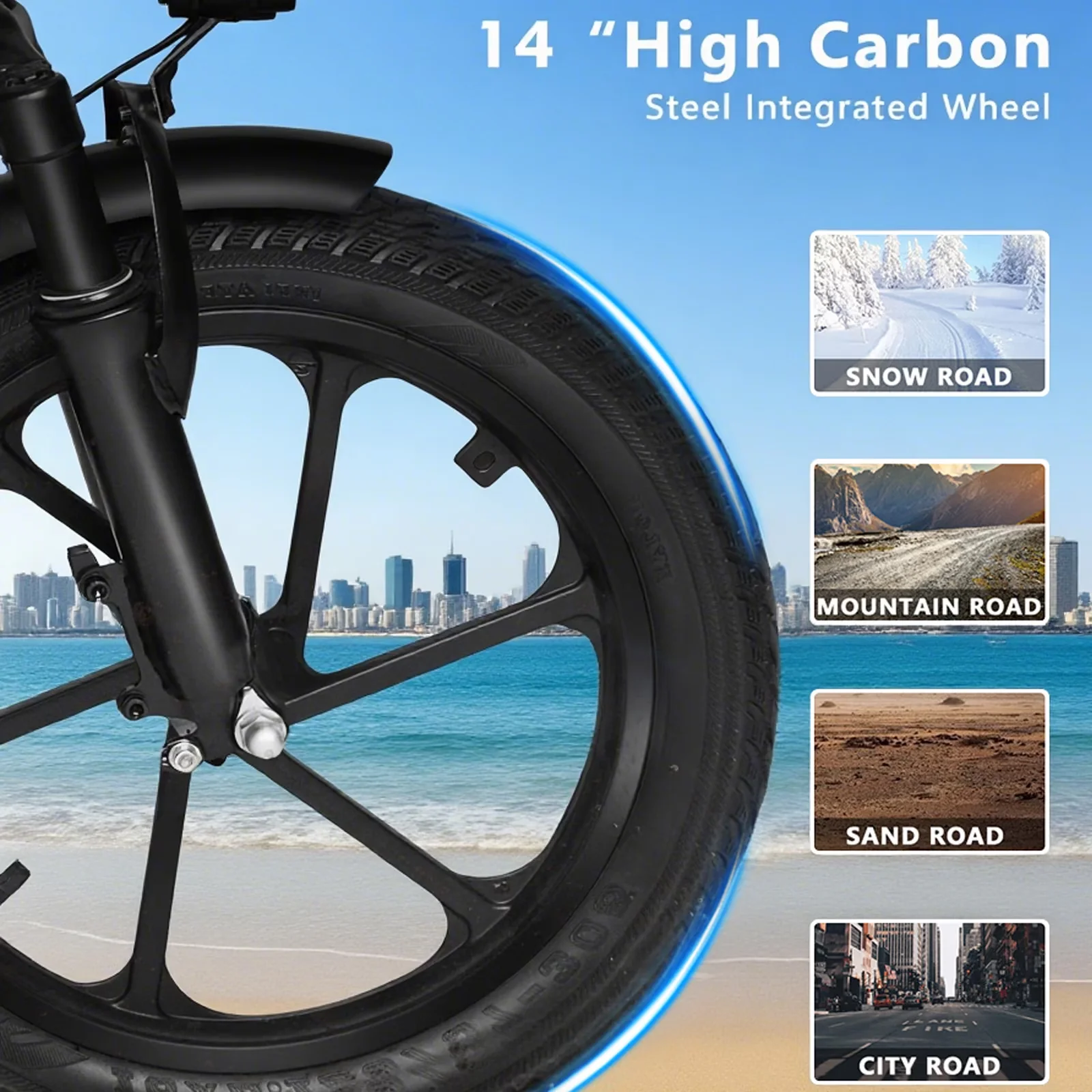 Electric Bike Sleek with Battery, 500W, Foldable - Durable Build Model 4C1B58