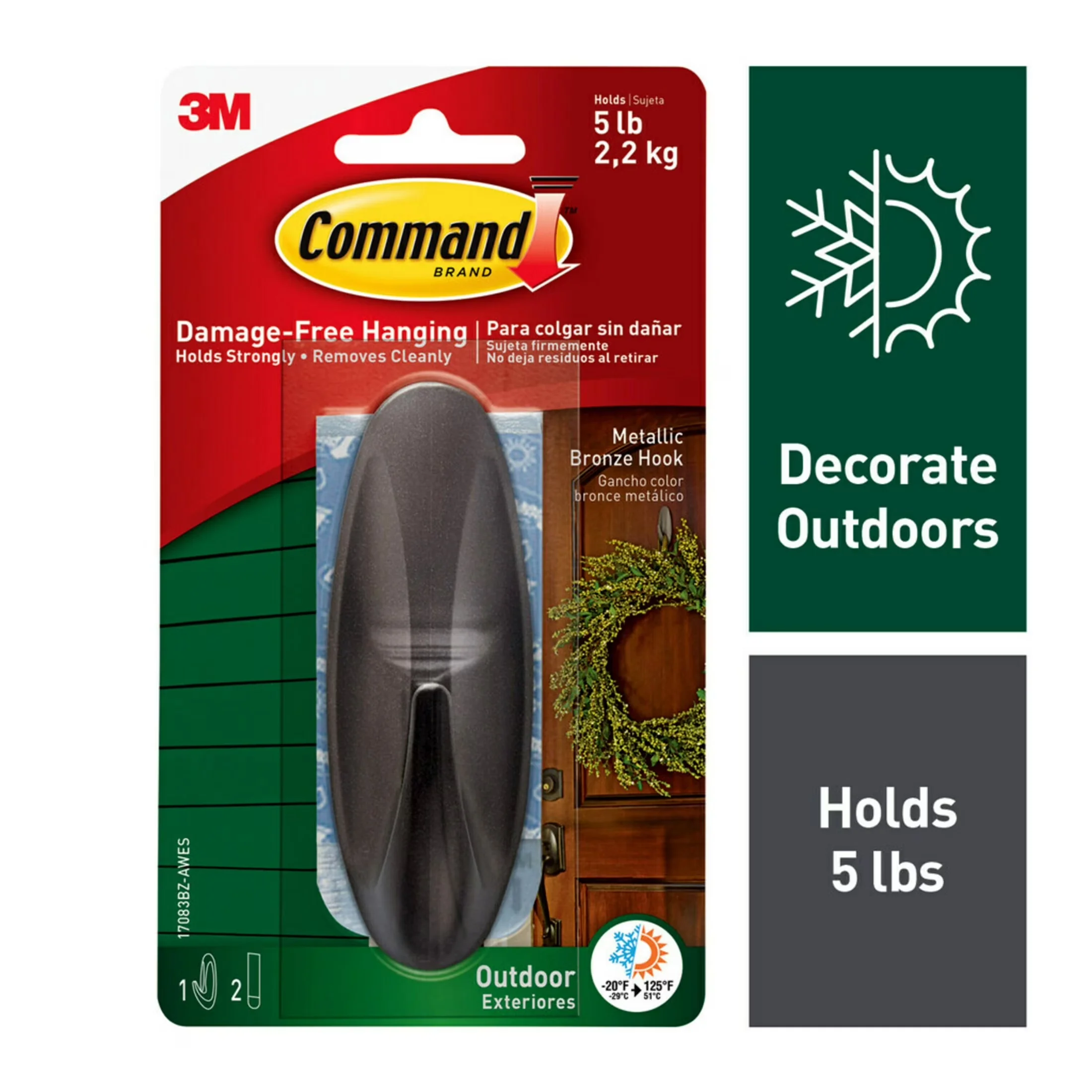 Professional Damage-Free Hanging with Wall-Mountable, Easy Installation - Plastic Bronze Model D81083