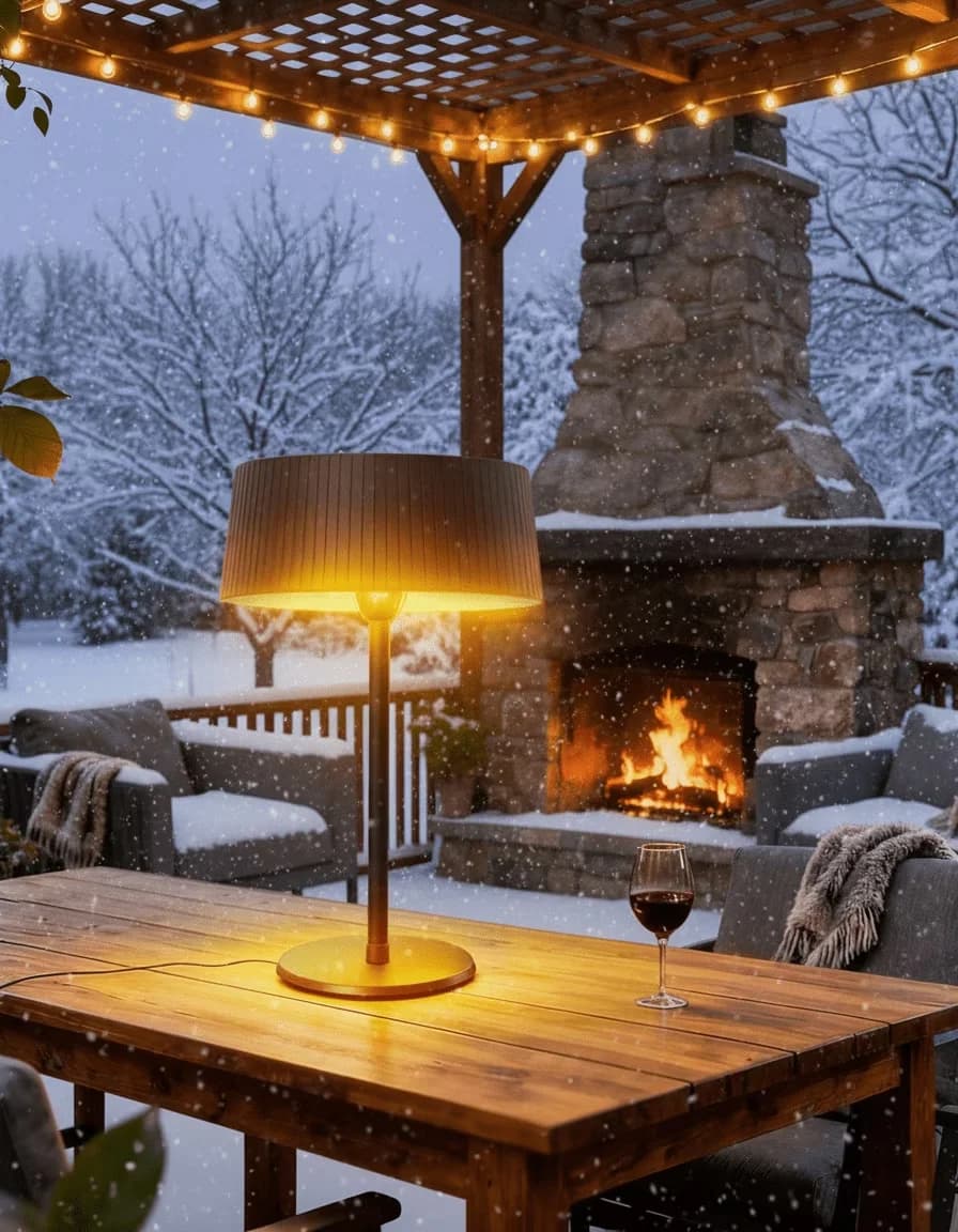 Outdoor Heating Classic with 1500W, Weatherproof, Energy Efficient - Brown for Garden, Garage Model 3870D4