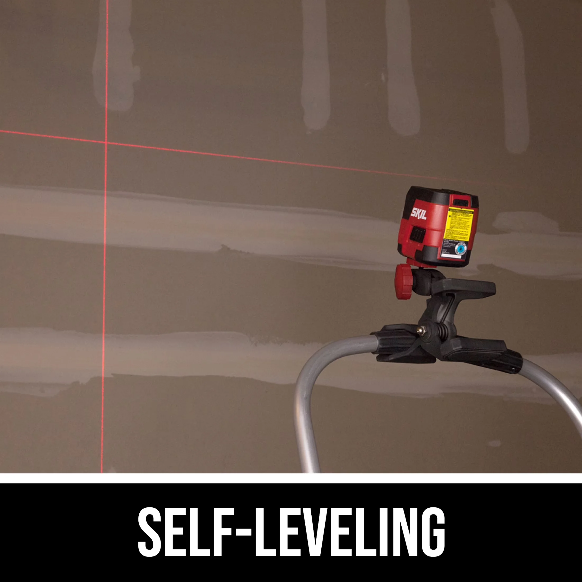 Classic Measuring Layout with Battery, Self-Adhesive, Self-Leveling Red Cross Line Laser - Multicolor Plastic Model 8870E5