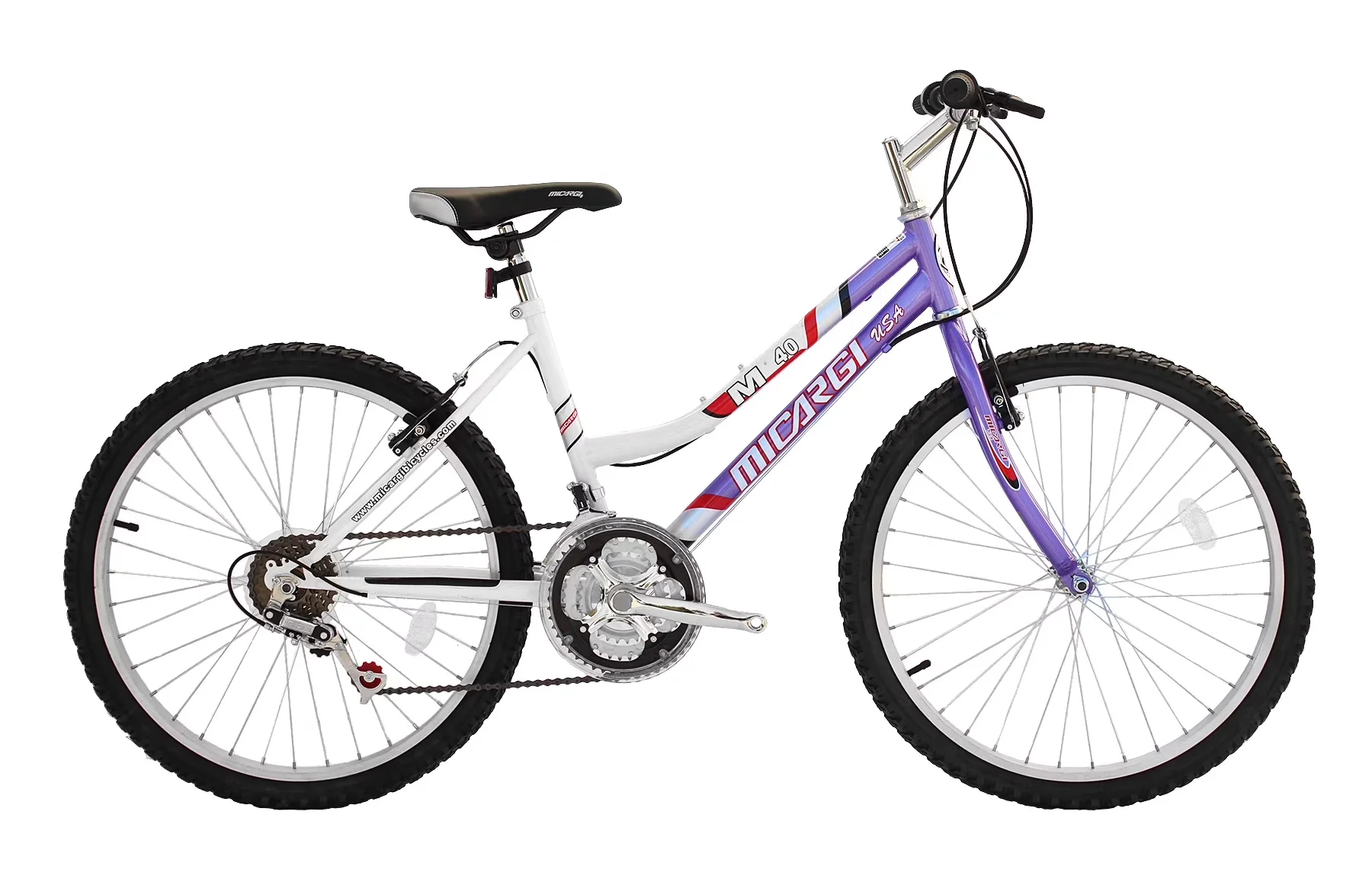 Premium Mountain Bike with Adjustable Seat Height, Steel Frame Alloy Rims 36 H, Purple - Purple Model 172337