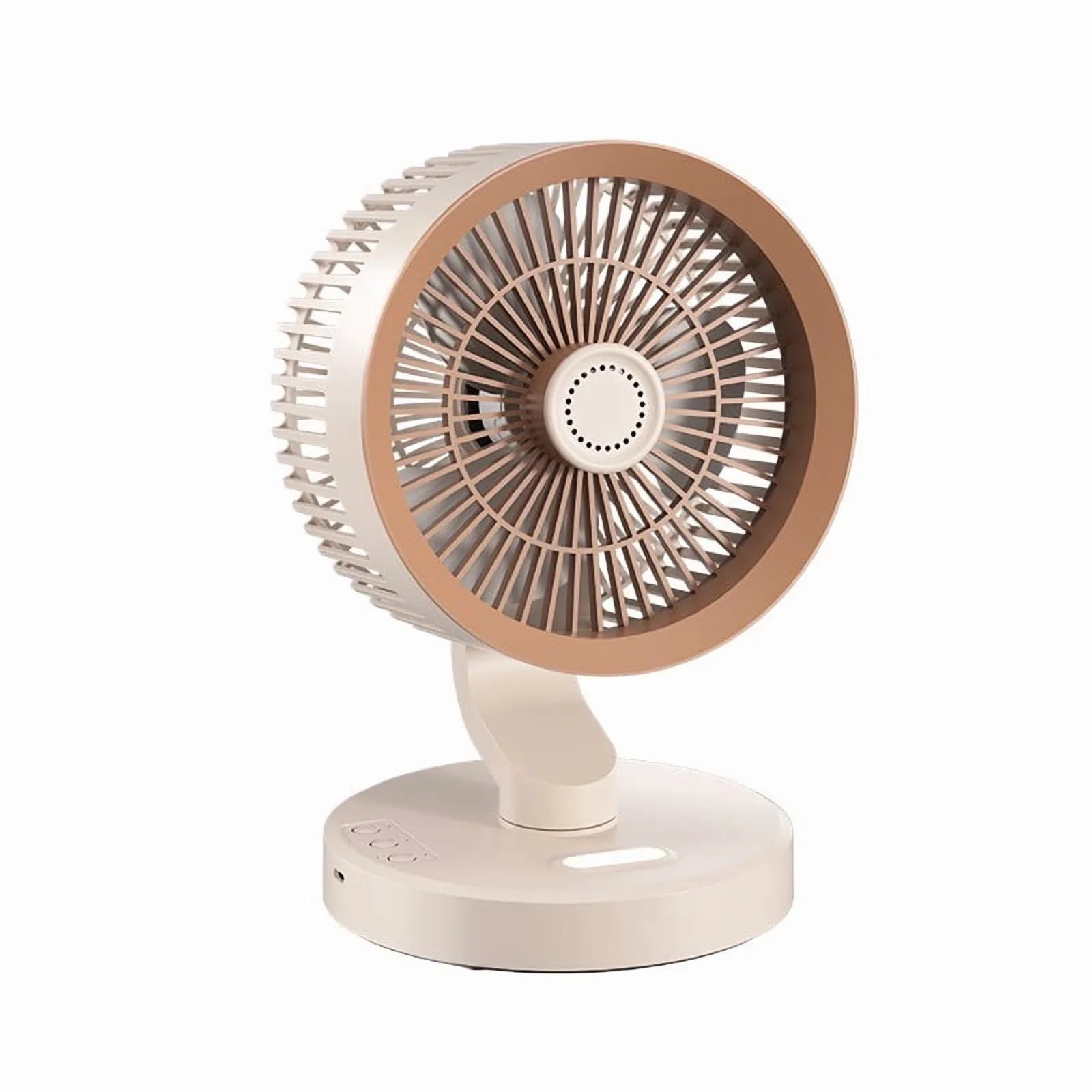 Modern Fans In Cooling with Quiet Brushless Motor, 1 Pcs Remote Control Desk Fan - Beige for Home Office, Bedroom Model 8C6DD0