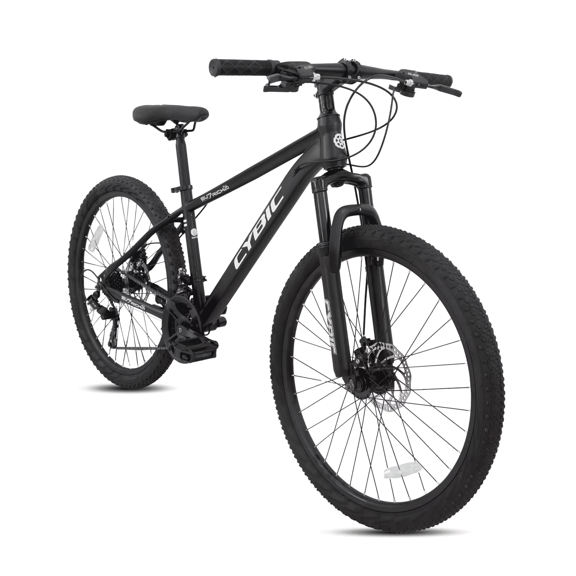 Essential Mountain Bike with Adjustable Seat, Adjustable Speed, Disc Brakes - Black Model ACB7DB