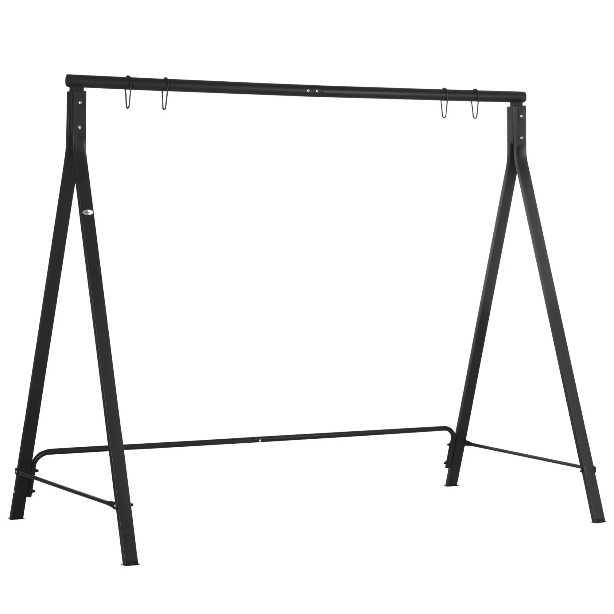 Quality Patio Chair with Weatherproof, Black Steel Porch Swing Stand - Black Steel Model 850B16