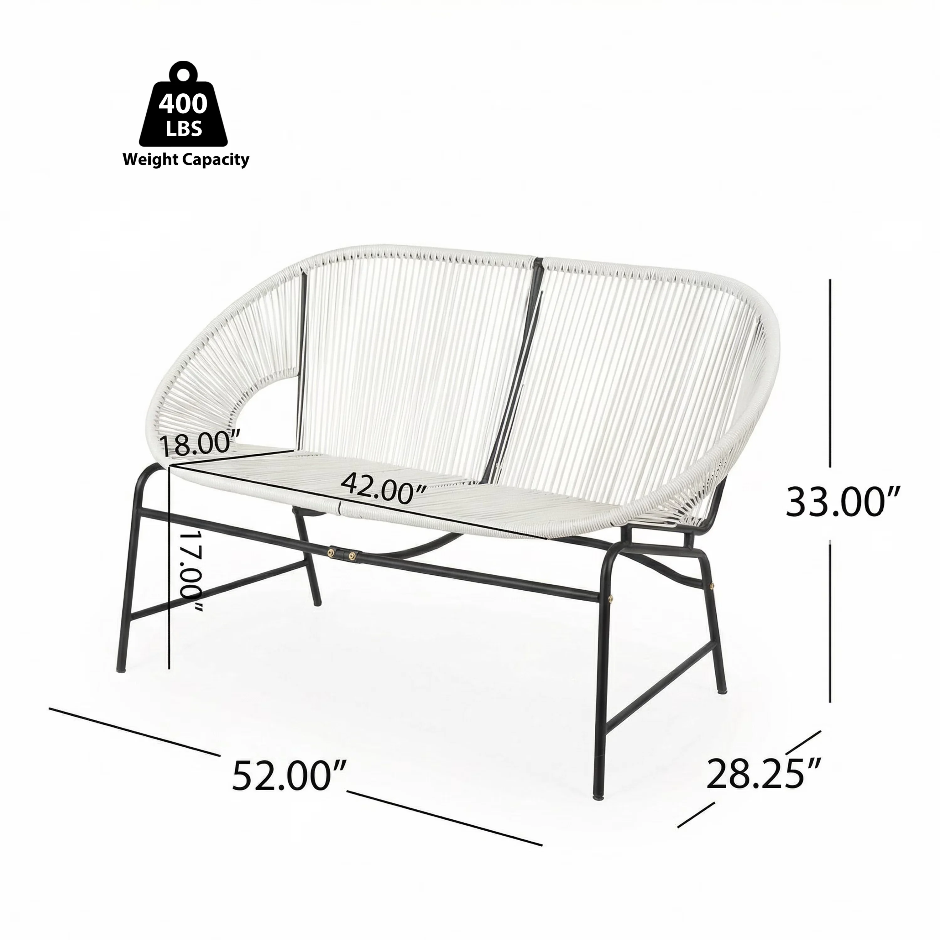 Versatile Outdoor Sofas Sectional with Contemporary, Fade Resistant - Pe Rattan+Iron White for Garden, Indoor Model B3D8C7
