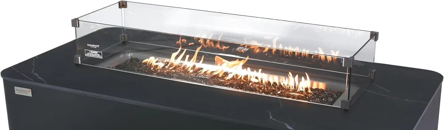 Outdoor Heating Stylish with Weatherproof, 005) - Tempered Glass, Stainless Steel, Glass Glass Model D817F0