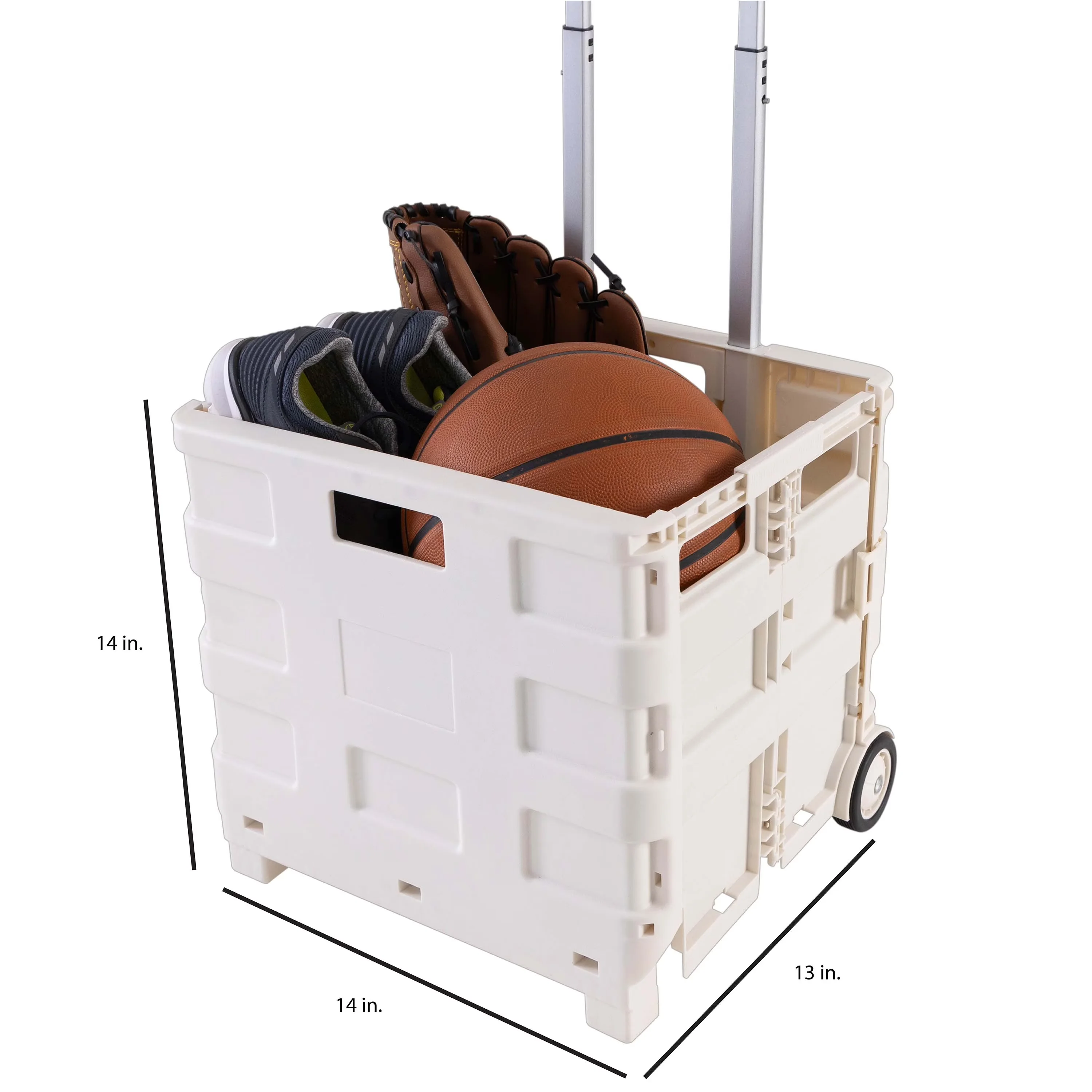 Sleek Garage Storage Supply with Rolling, Designed with an Adjustable Handle, 55 Pound Weight Capacity - Plastic Model 407753