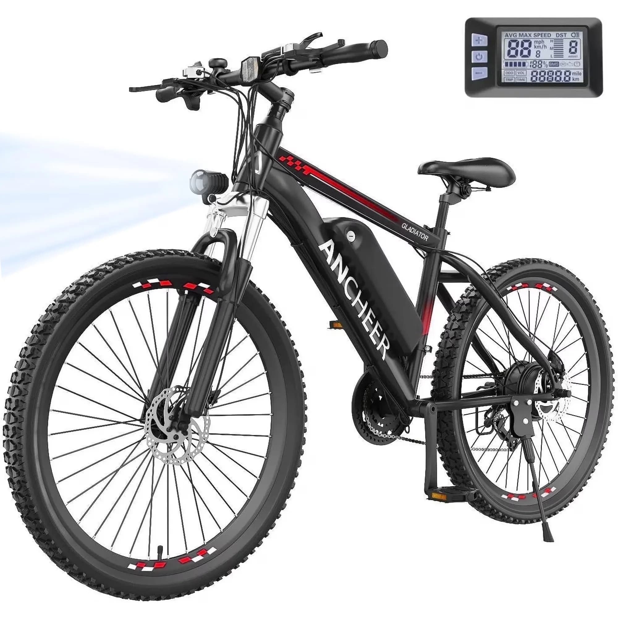 Modern Electric Bike with 500W, 48V, Gladiator 500W 26" - Red for Multiple Applications Model 5D95A2