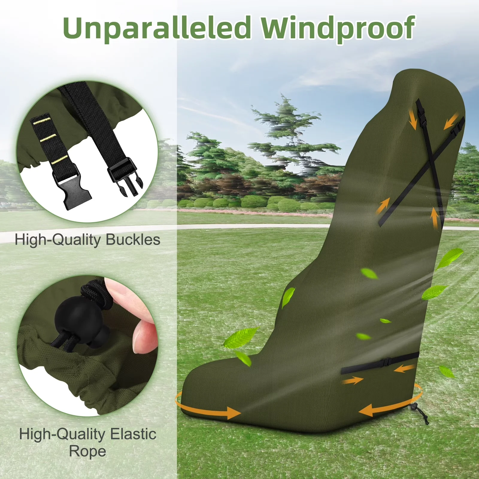 Replacement Parts Accessory Professional with Waterproof, 600D Lawnmower Cover Waterproof - Green 600D Solution-Dyed Polyester Fabric Model D10354