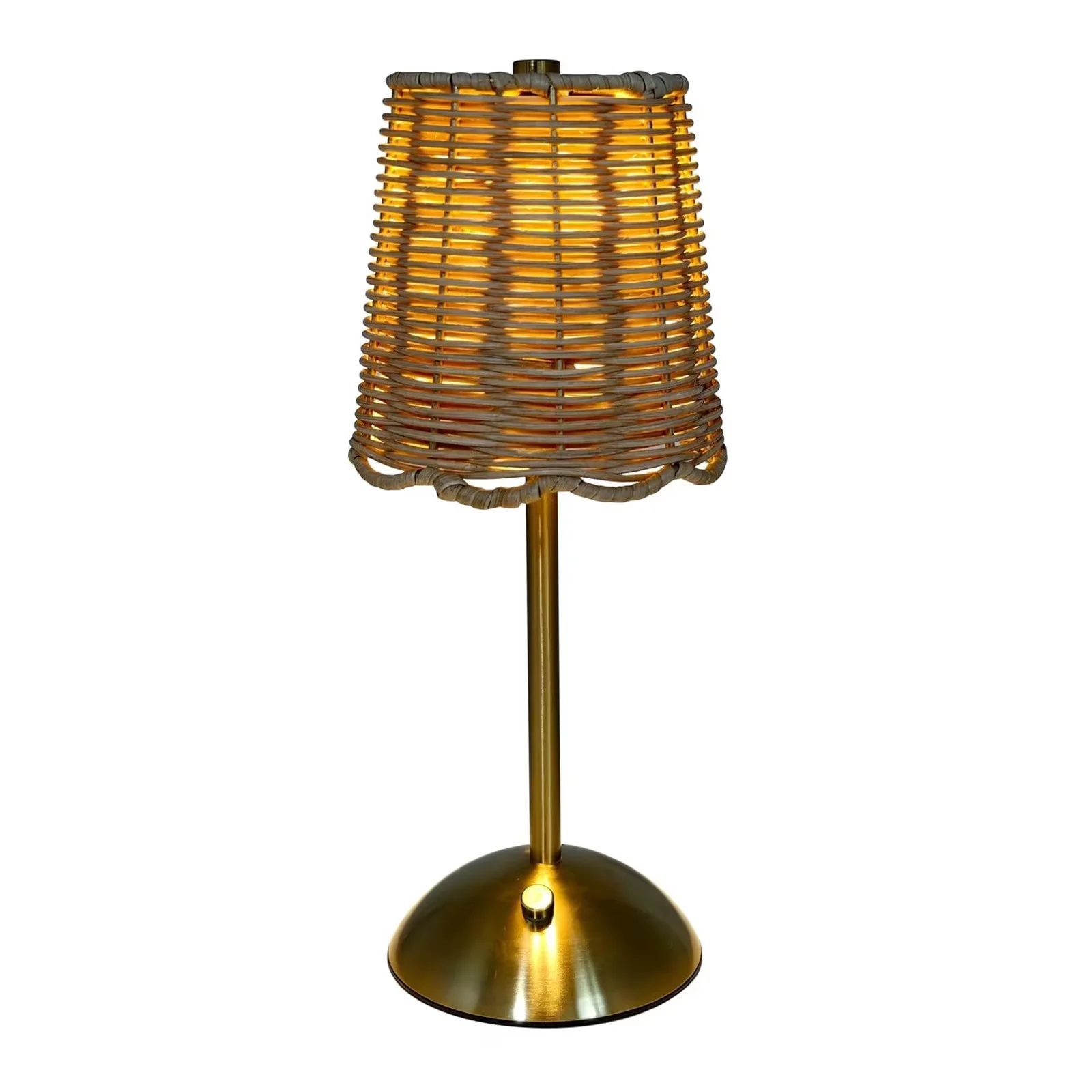 Versatile Lamp with LED, Battery, Rattan Touch Dimmer Table - Multicolor Metal Model 44D980