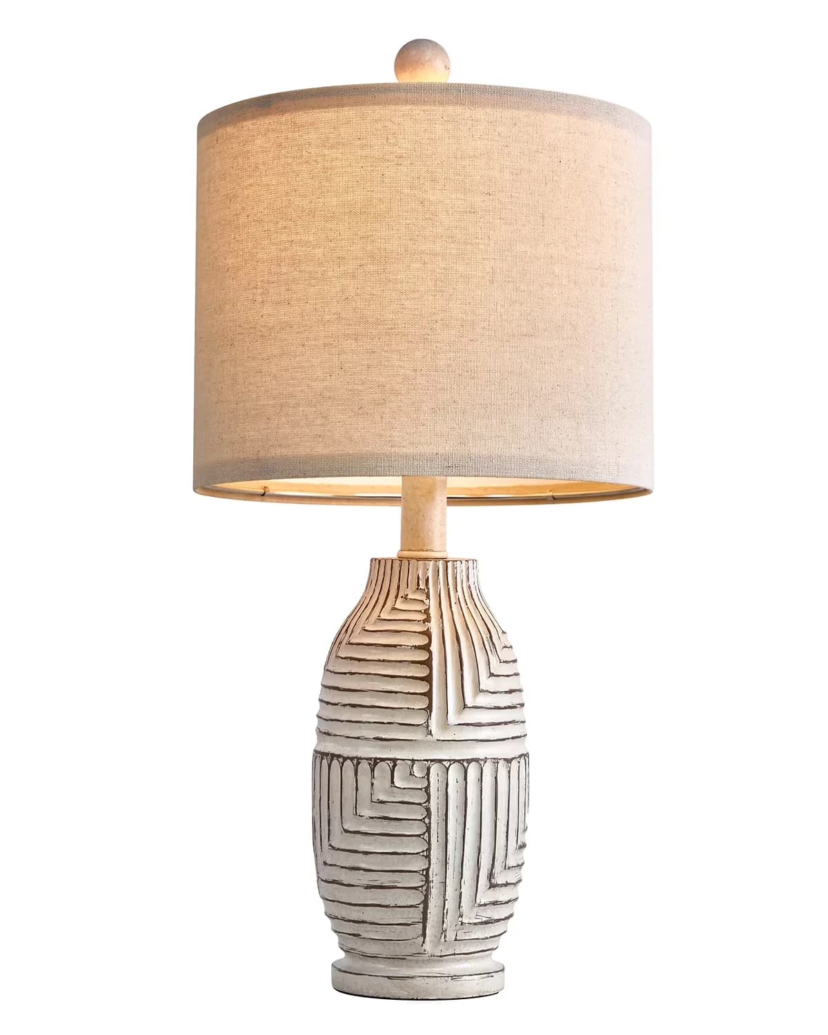 Innovative Table Lamp with Incandescent, Farmhouse, 20.25" Farmhouse Lamps Set of 2 - White Resin Model 71F13F
