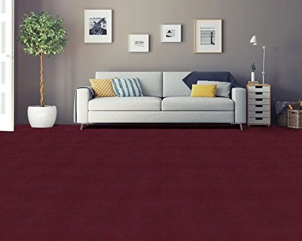 Grey Vinyl Flooring Vinyl Plank Flooring Durable with Easy Installation, Burgundy - Polyester 12 x 12 Model D0B03F
