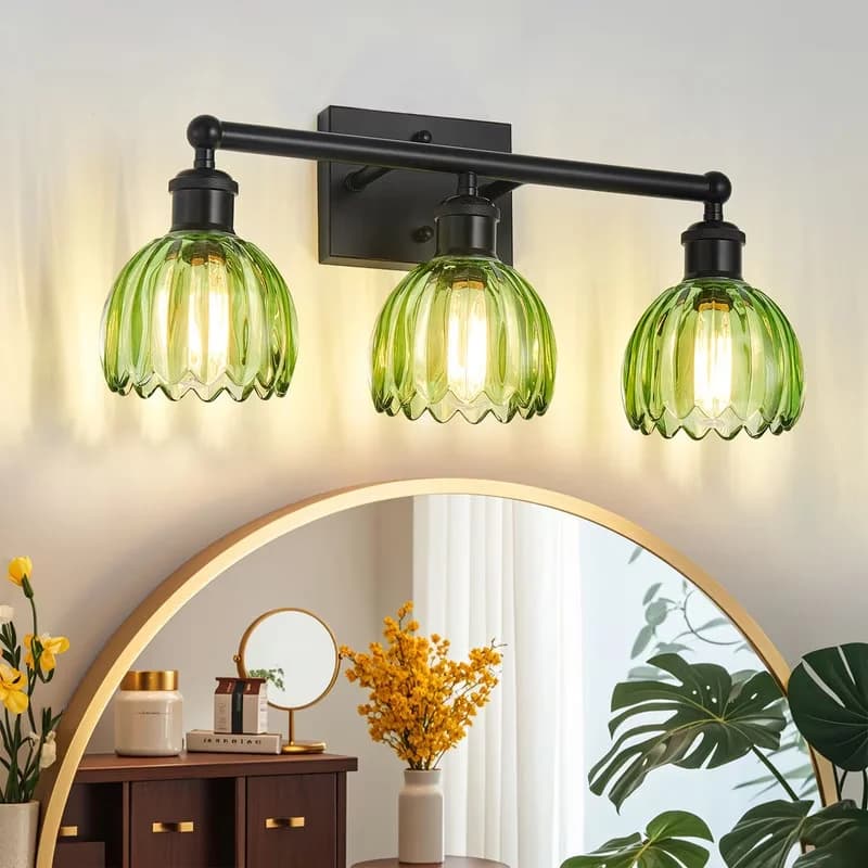 Bathroom Renovation Compact with Incandescent, Modern, Dimmable - Metal;Glass Black, Green Model E93AB5