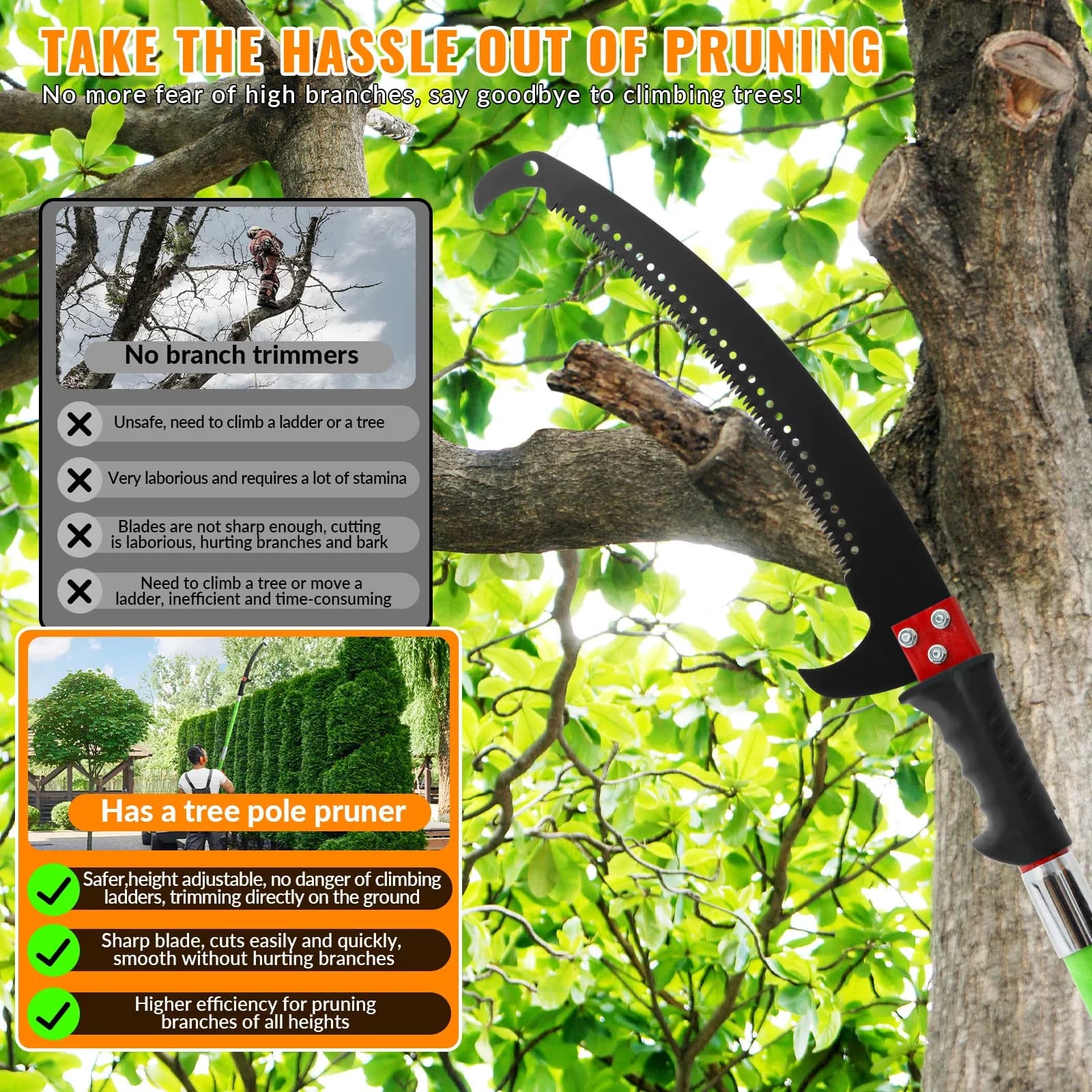 Professional Pole Saw with Telescoping - Feet - Universal Fit Model 309072