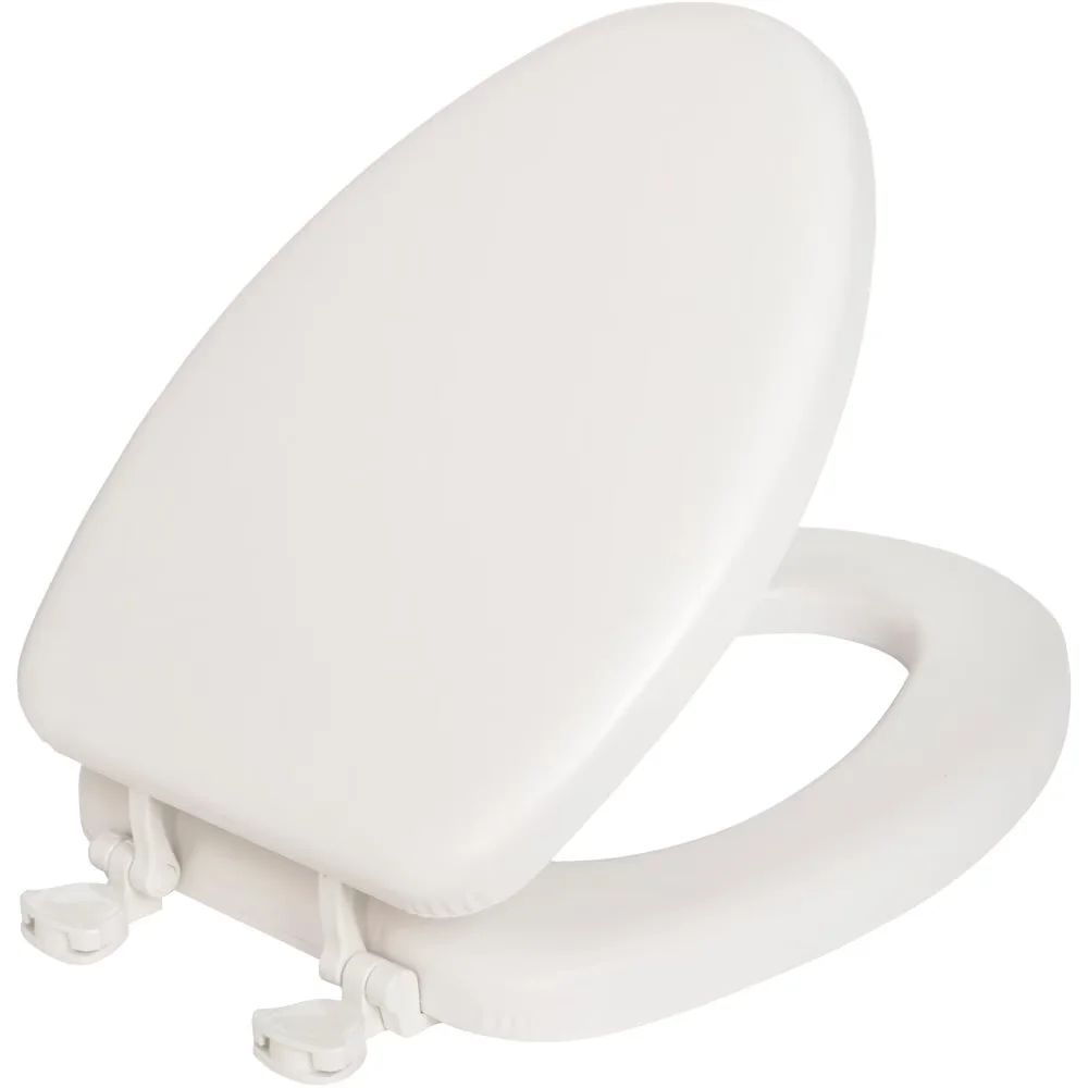 Durable Toilet Seats And Lid with Soft Close, Standard Application, 1 PK - White Vinyl, Wood Model B67998