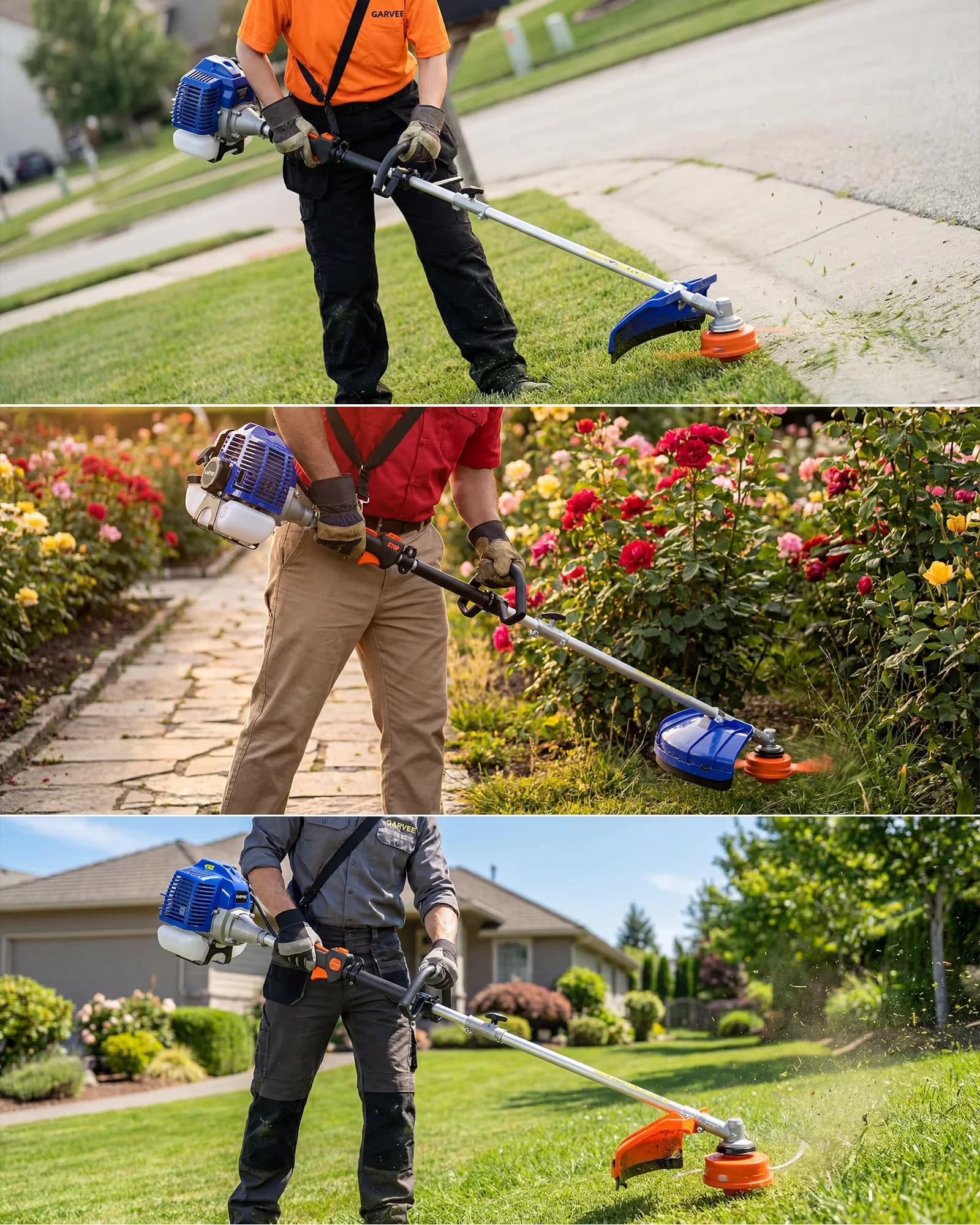 Essential String Trimmer with Heavy Duty, Anti-Vibration, Blue - 52CC - Compact and Portable Model 1A3CF3