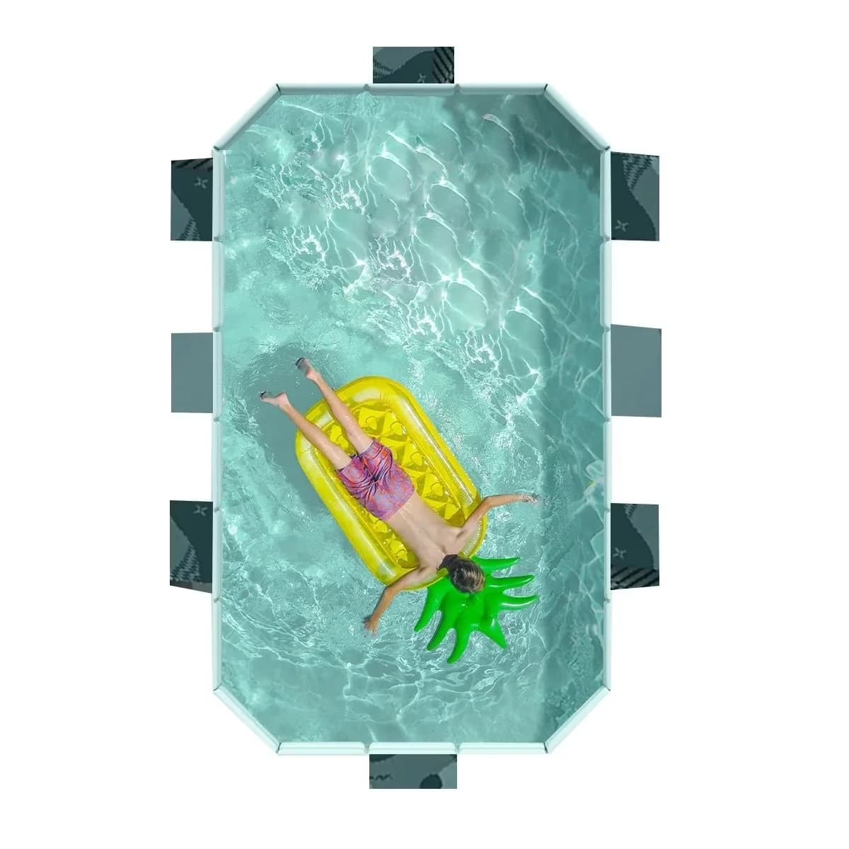 Inflatable Pool Compact with Uv Resistant, Puncture Resistant, 102"Foldable Non-Inflatable Swimming - Model 273F3D