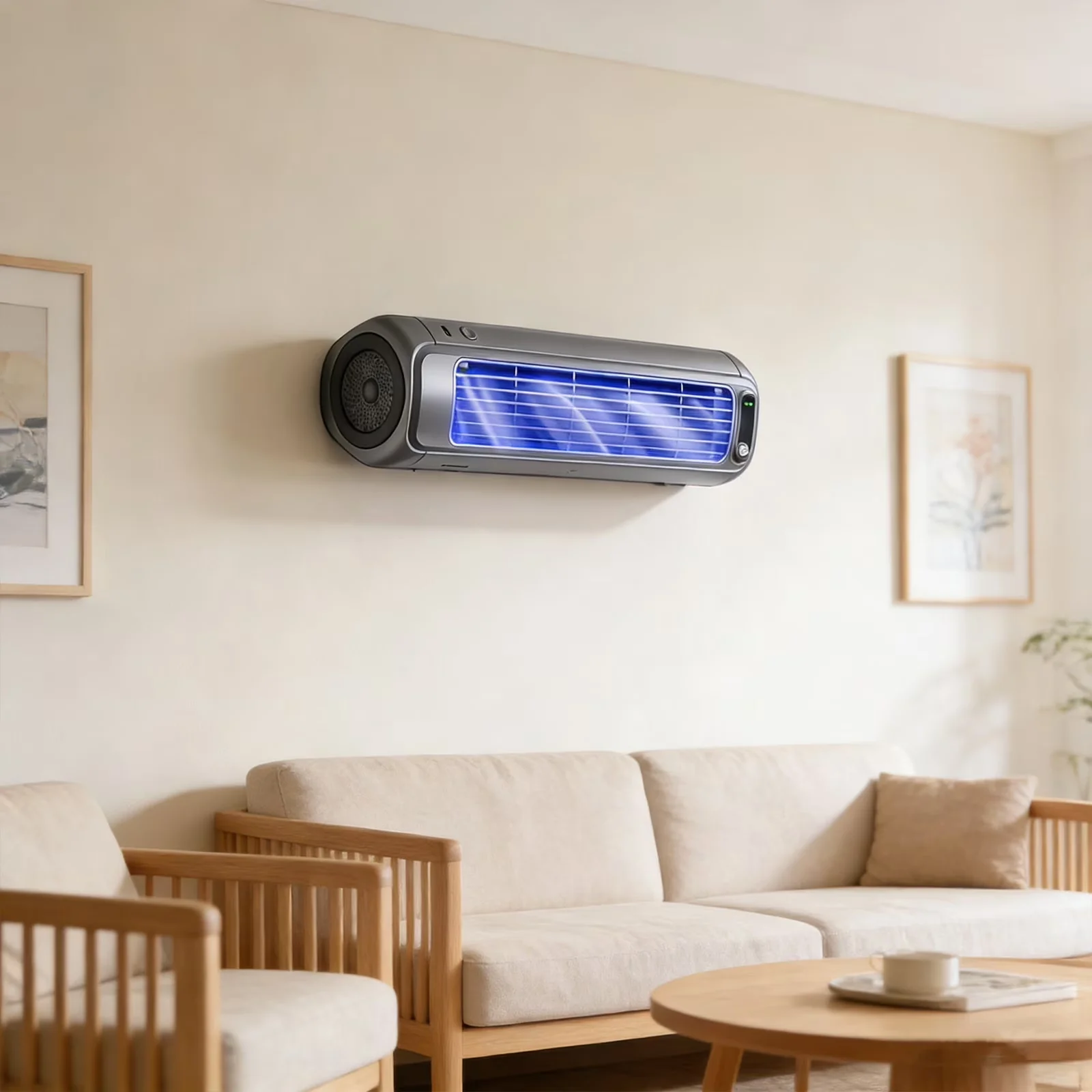 Fans In Cooling Durable with Battery, Rotating Head - Gray Plastic for Home Office, Bedroom Model 40DA5D