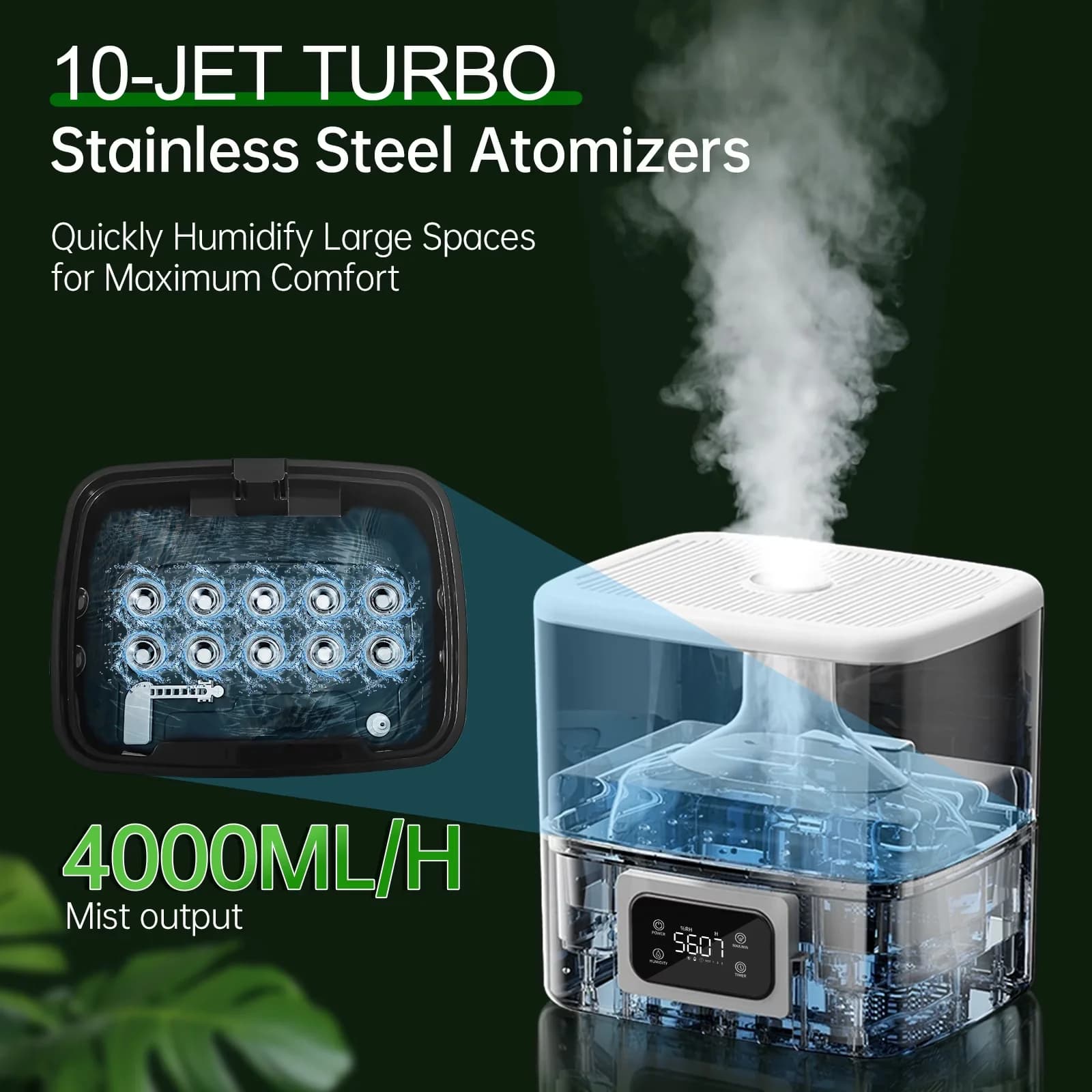 Versatile Humidifier with Automatic Moisture Control, Automatic Shut-Off, Remote Controlled - White for Large Model 0858FC
