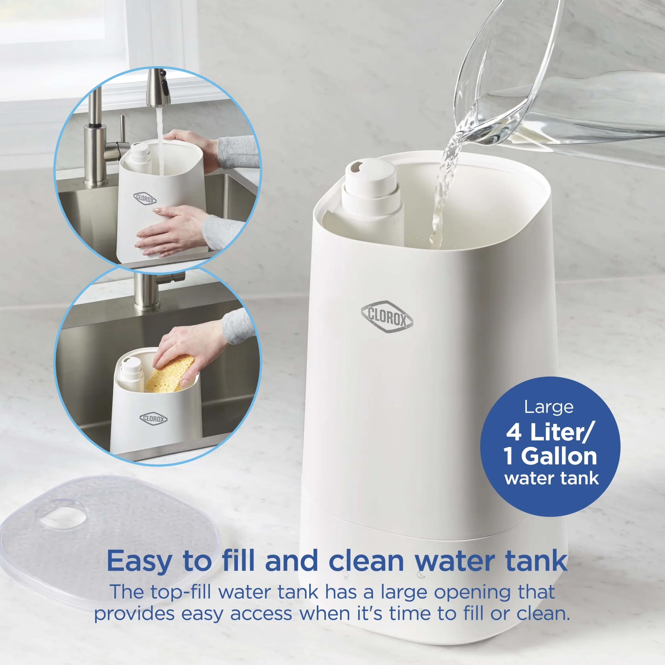 Humidifier Compact with LED, Adjustable Humidistat, Ultra Clean Cool Mist Air - White Model FFBE3E