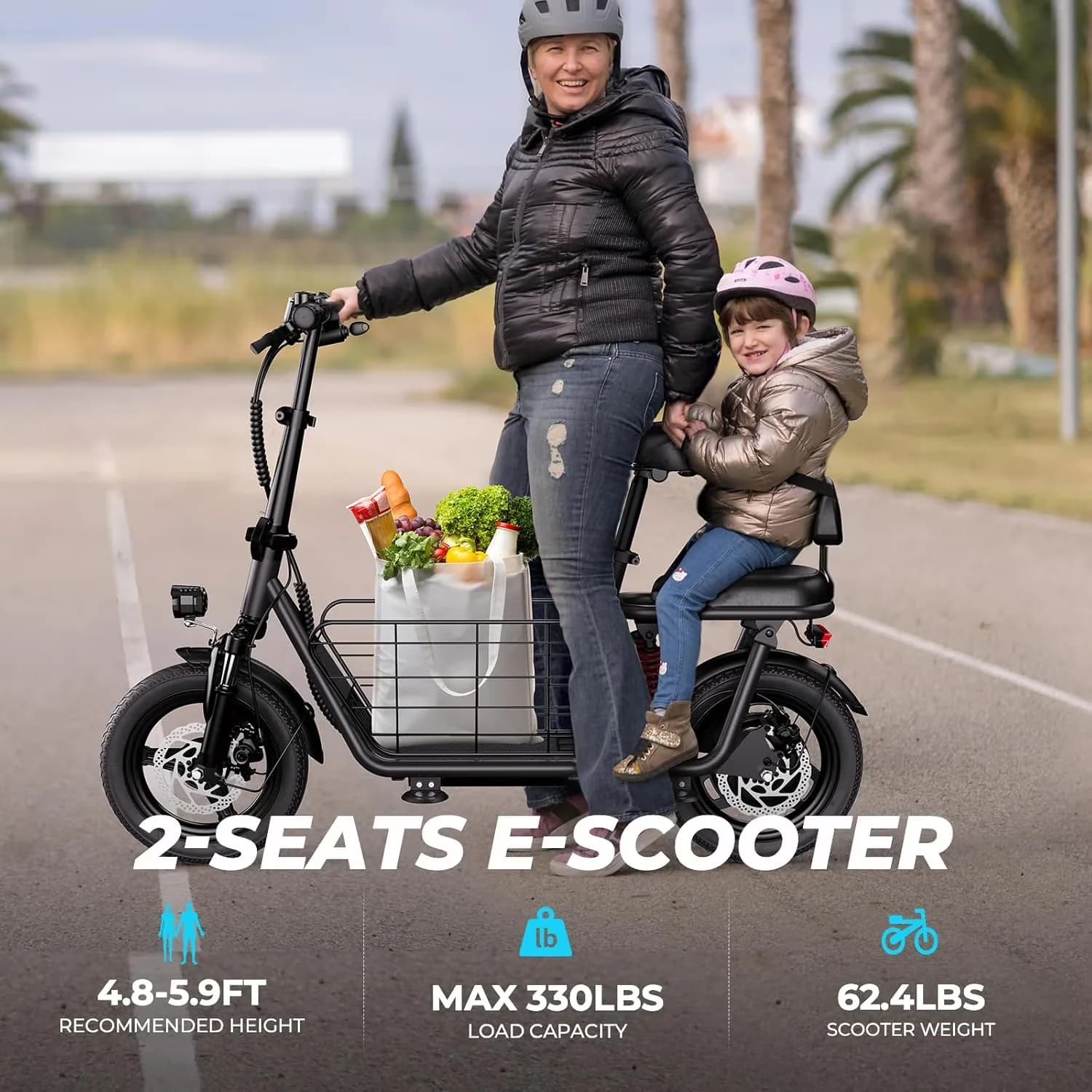 Essential Scooter with 850W, Integrated Seat, Foldable - Black Alloy Steel Model 11FCE9