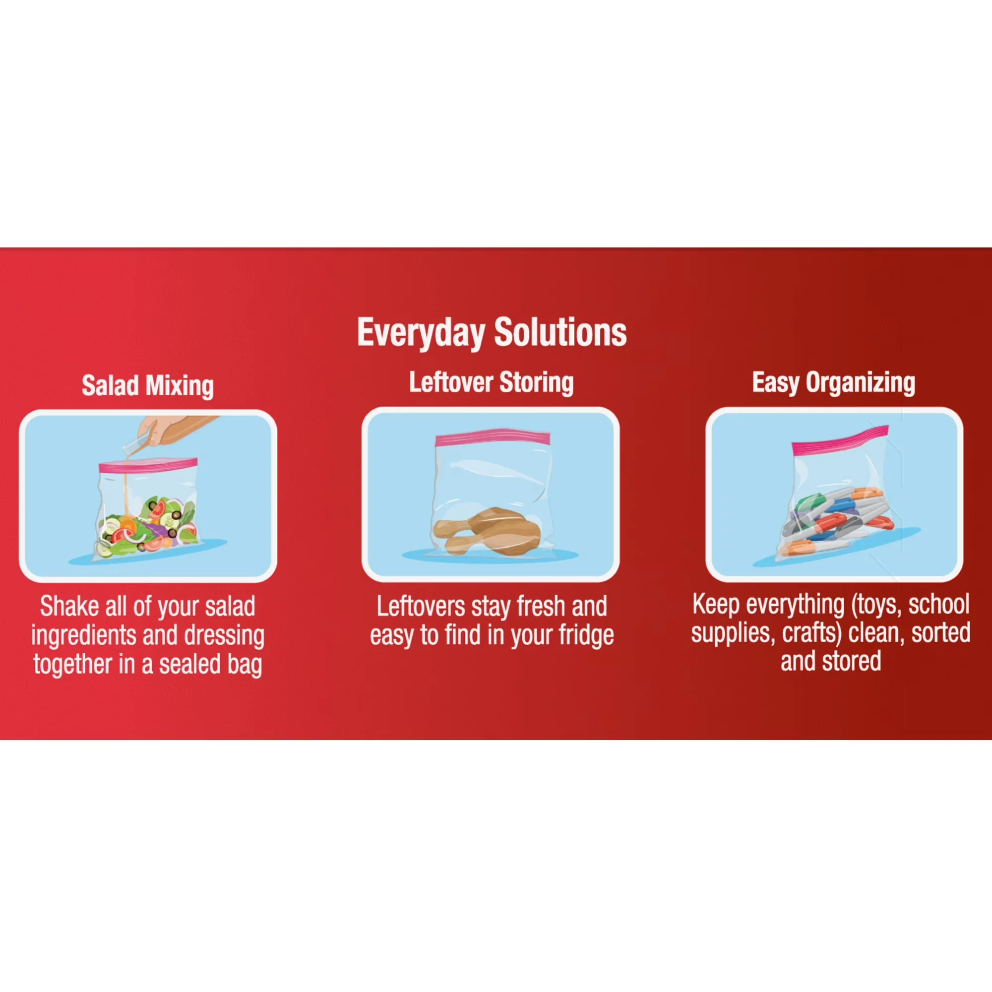 Moving Innovative with Self Standing, Label Panel, Gallon Double Zipper Storage Bags - Plastic Clear Model 428211