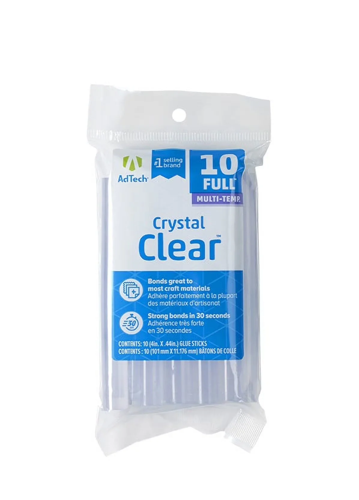 Innovative Drills Driver with 10 Sticks, Full Size 4" x .44", Crystal Clear Hot Glue Sticks - Clear Model 81183C