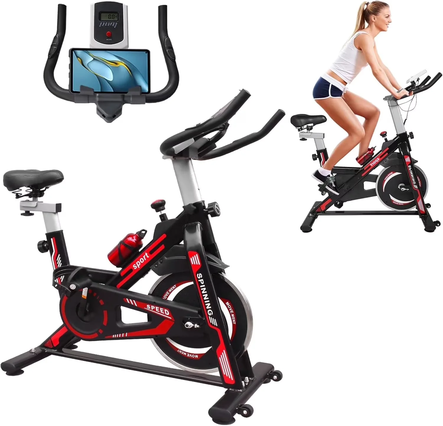 Home Gym Reliable with Battery, Adjustable - Alloy Steel Red for Home, Indoor Model CA81AE