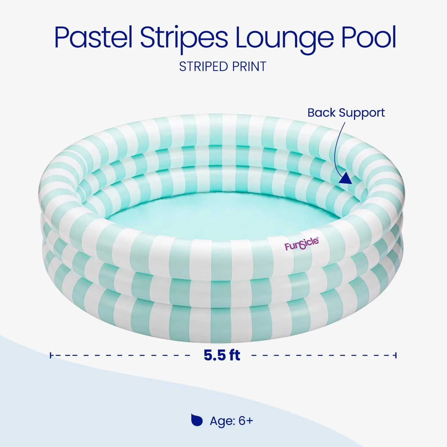 Inflatable Pool Innovative with Pastel Stripes - Premium Collection Model 131843