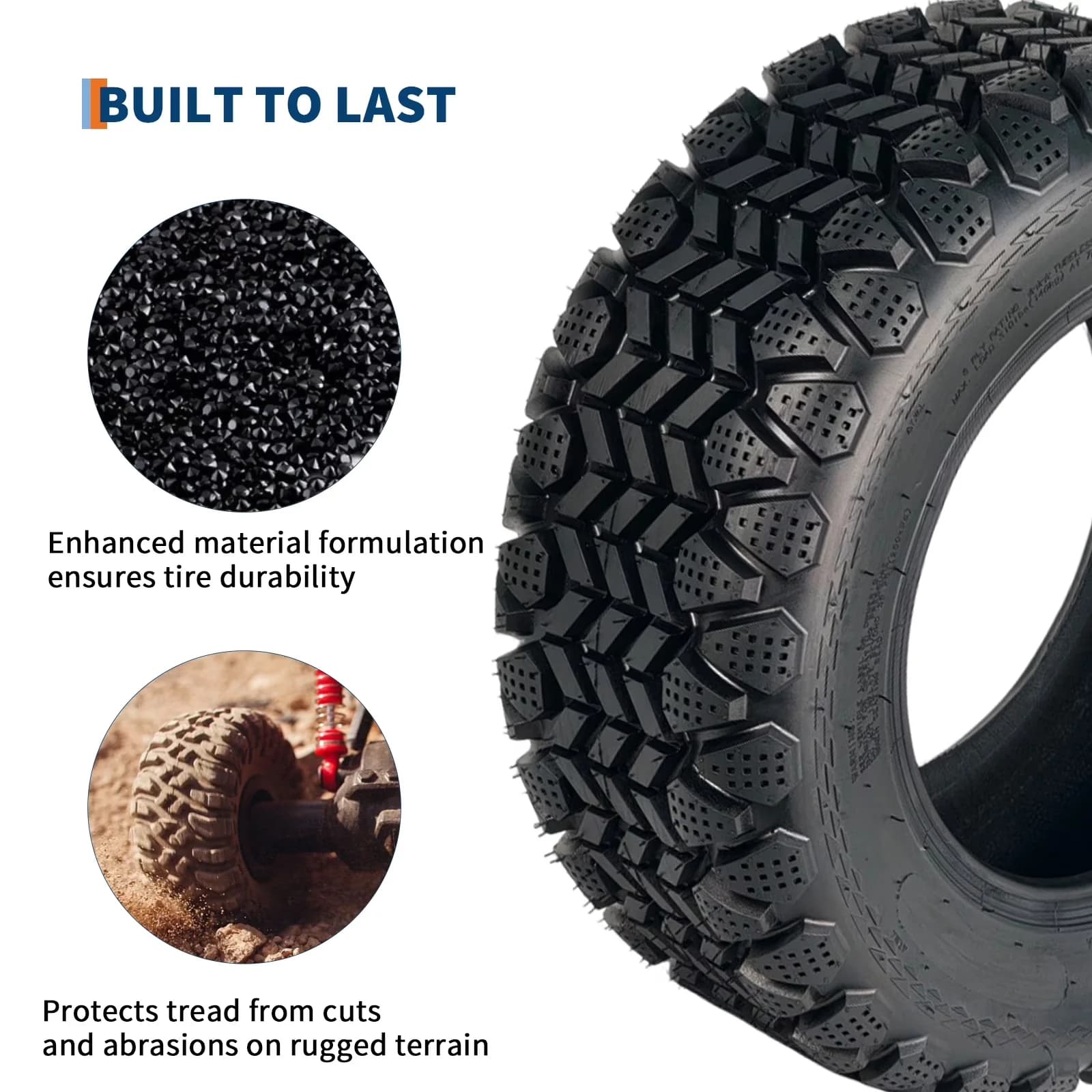 Sleek Atv Tire with Heavy-Duty, Set of 2, 24x8-12 Heavy Duty 6PR All-Terrain Tires - Model 802721