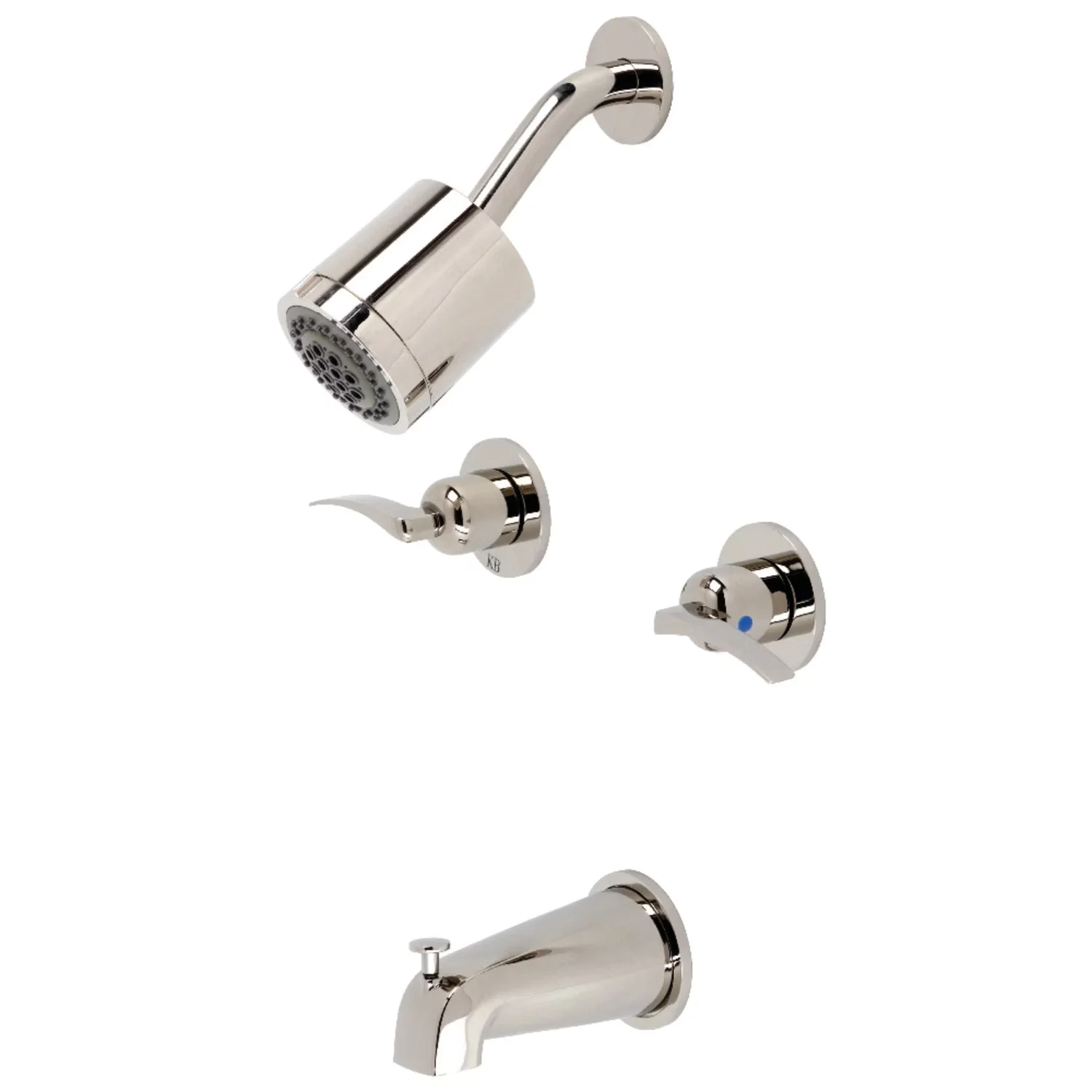 Innovative Shower Head with Wall mount installation, Centurion Two-Handle Tub and Faucet - Brass,Plastic,Zinc Silver Model 9F85A3