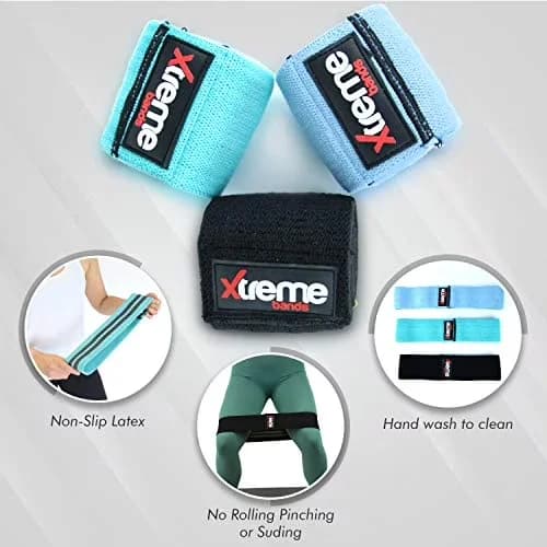 Essential Home Gym Accessory with Anti-Slip, 3 Pack (Light - Premium Fabric Black Model 9E3684