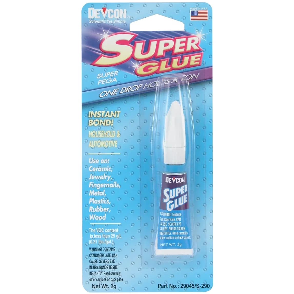 Reliable Adhesives Glues In Paint Supplies Tool with High tensile strength 2,500 psi, 29045 High Strength Super Glue - White 0.07 oz Model E56A70