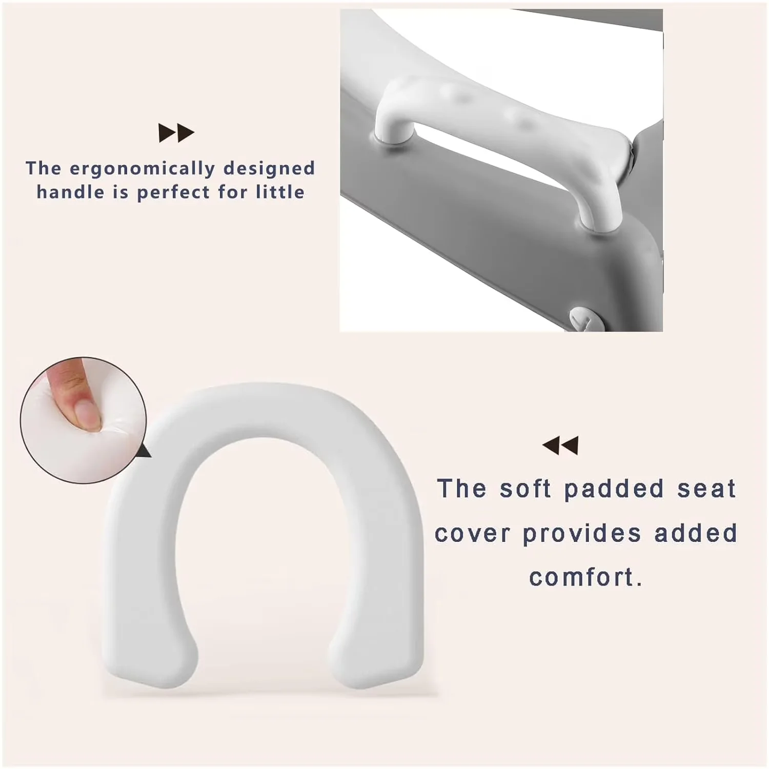 Bathroom Renovation Innovative with Foldable, Comfortable Safe Potty Seat - Gray Silicone Model D79329