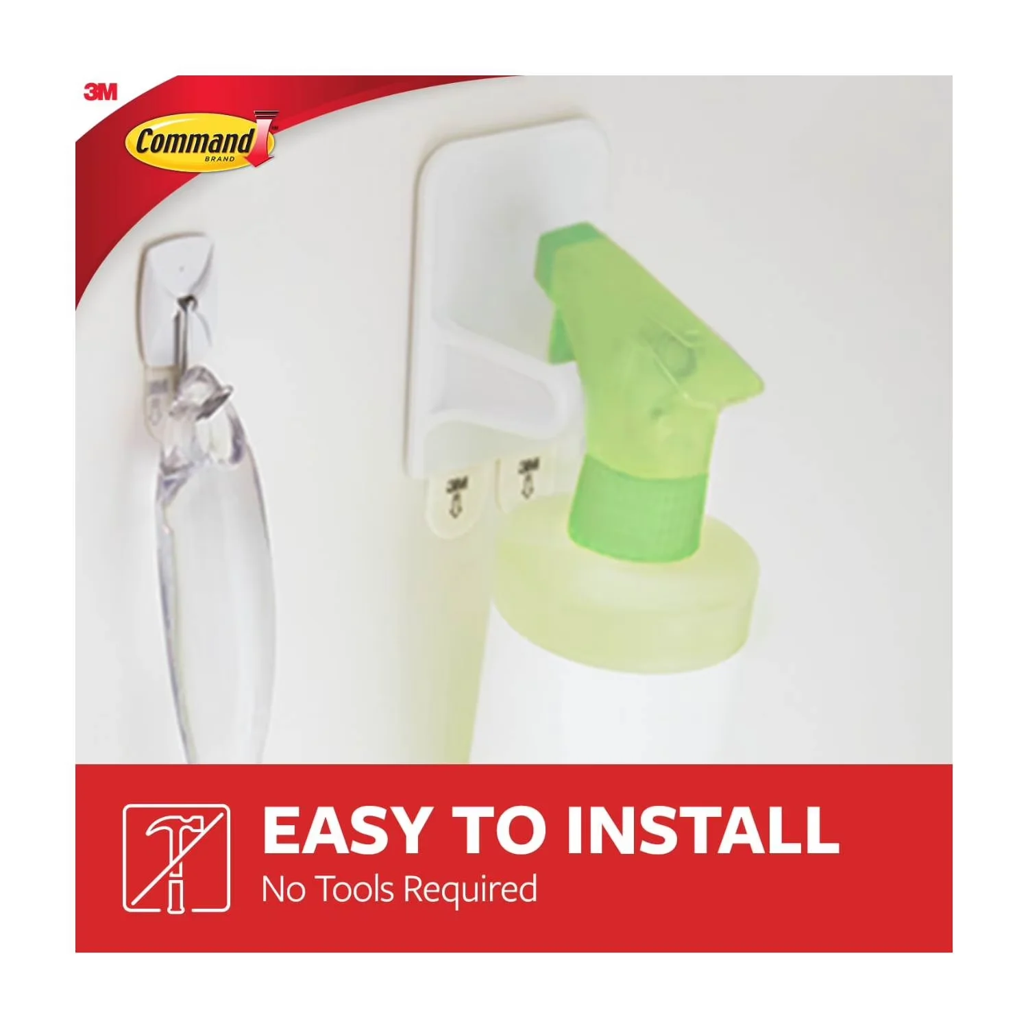 Essential Damage-Free Hanging with Wall-Mountable, Easy Installation, 2 White Hangers - Plastic White Model 14E6DF