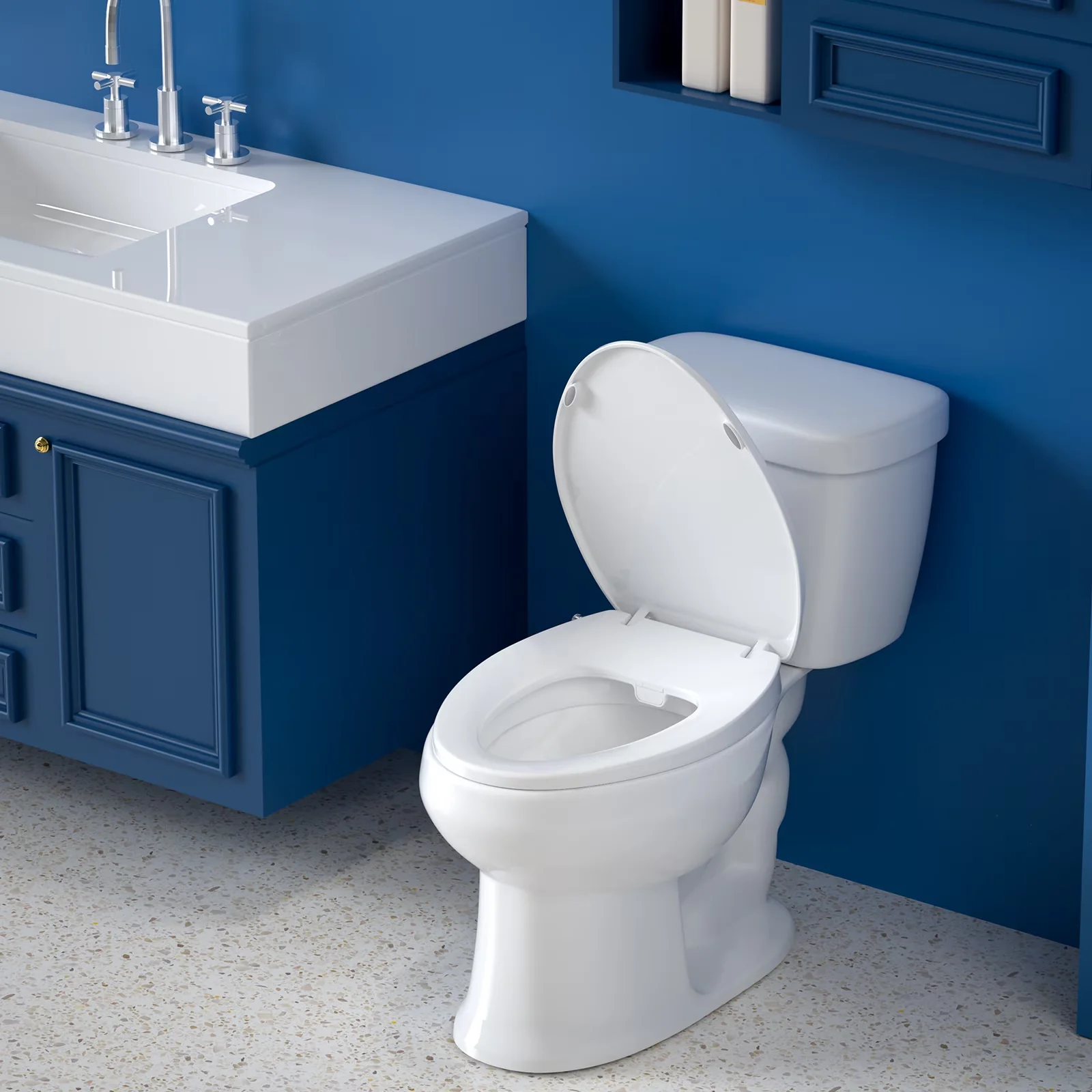 Essential Toilet Seats And Lid with Easy Installation, Universal - 17.5" x 14" x 2" Model DAFEB9