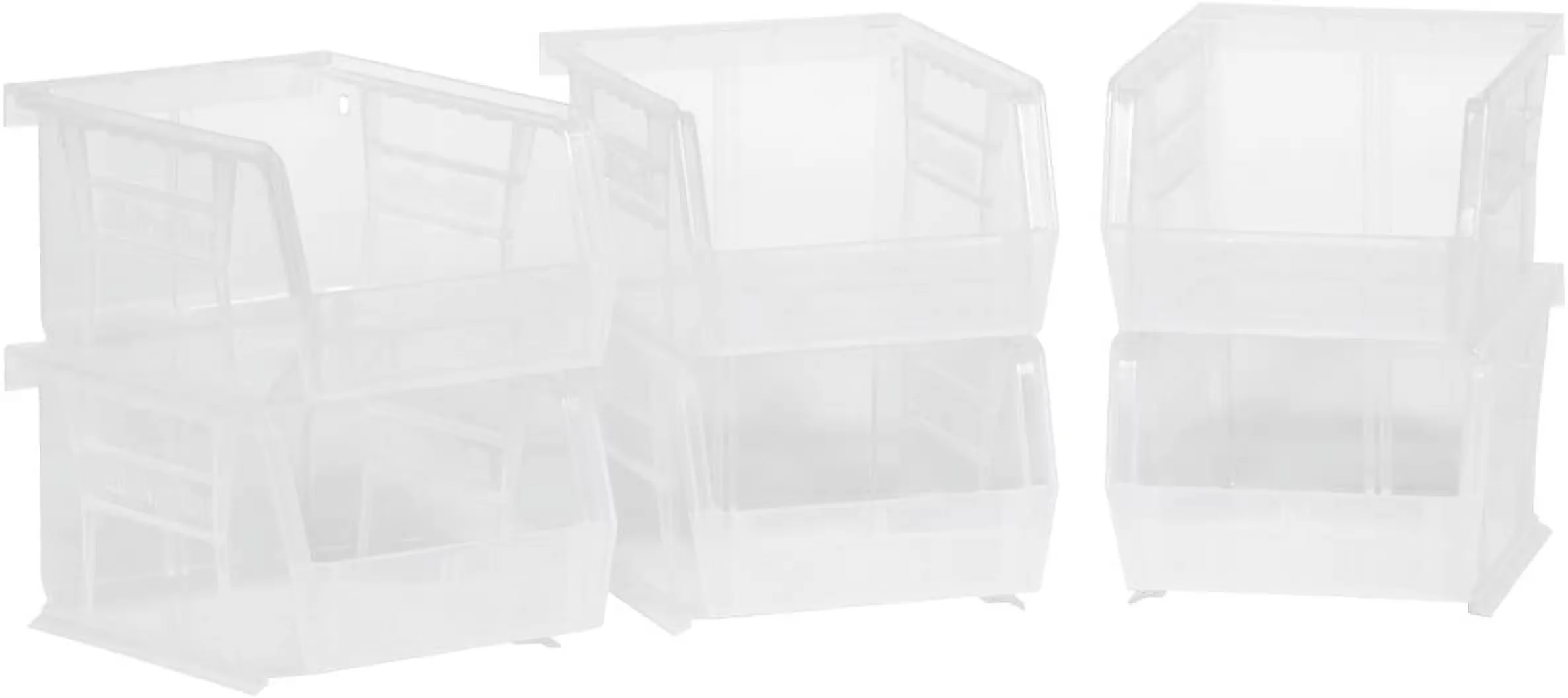 Stylish Garage Storage Supply with Stackable, 5"x4"x3", 6-Pack - Plastic Clear Model F247A1