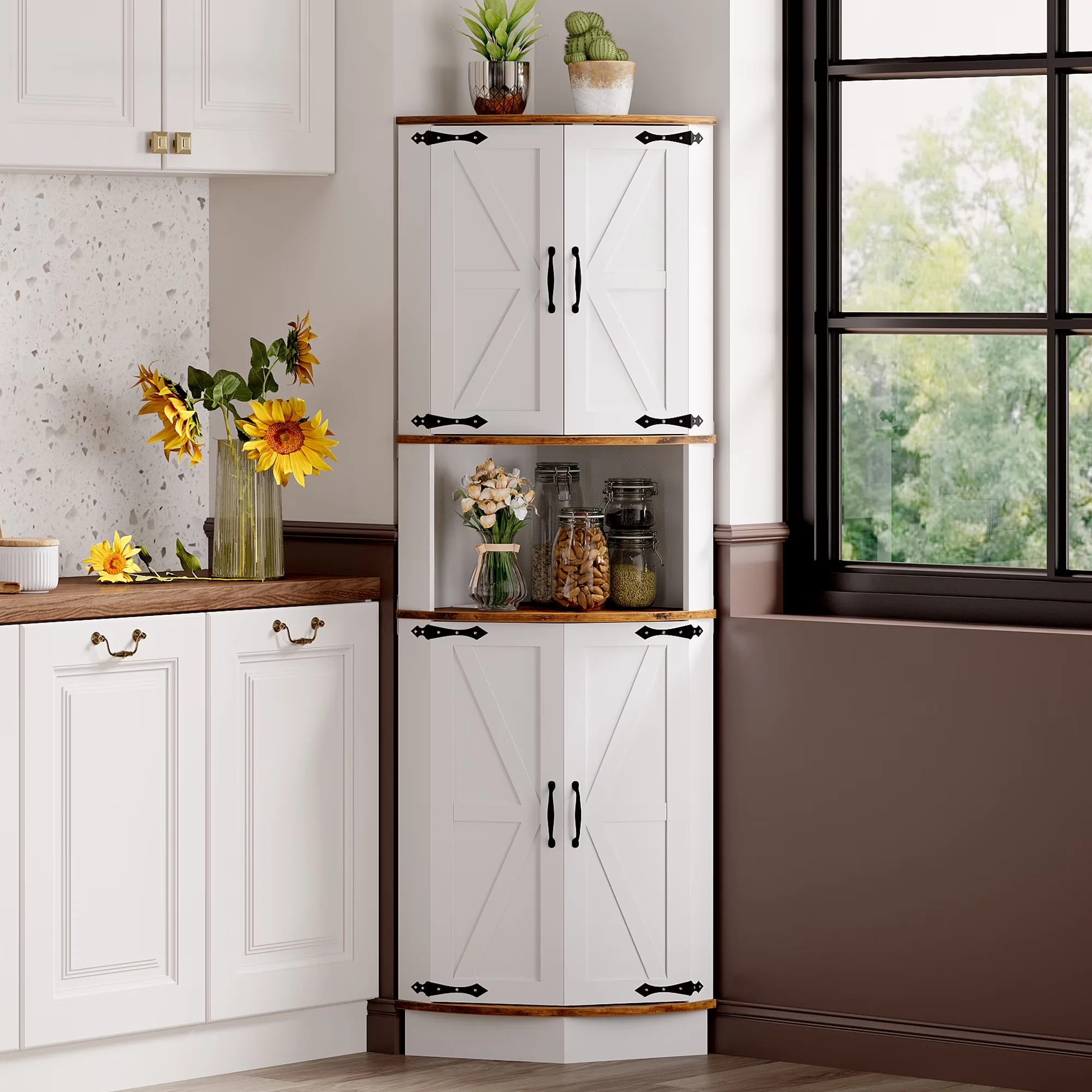 Kitchen Renovation Modern with Farmhouse, Modern, Home Space Saver - Wood Brown Model A330A7