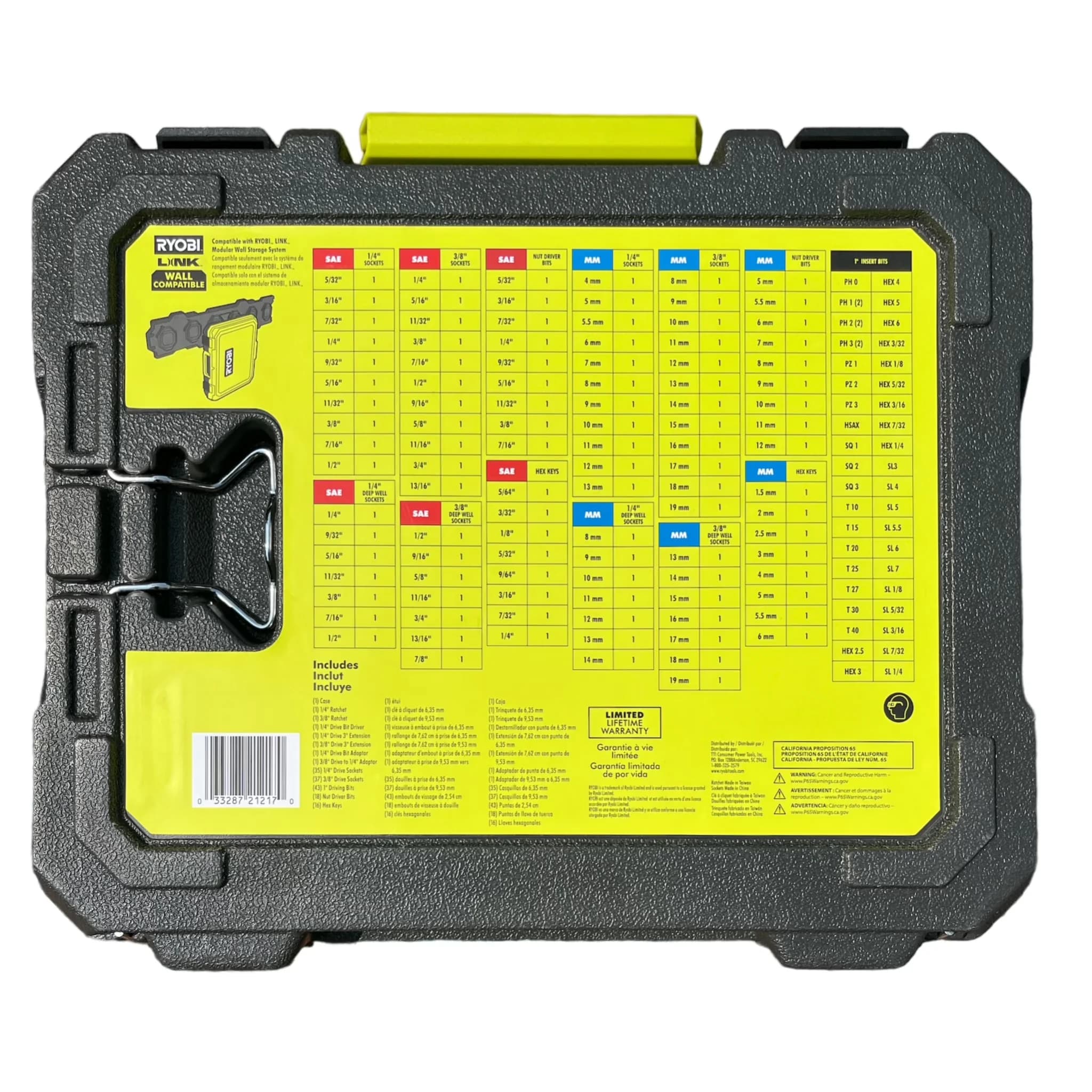 Modern Hand Tool Set with Chrome finish resists corrosion, Separate top and bottom for ease of use - Chrome Chrome Vanadium Model BCDCAC